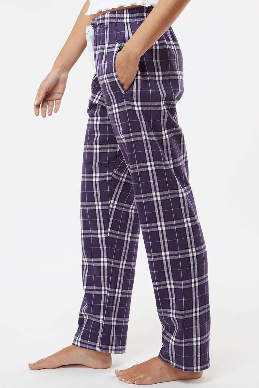 Boxercraft Womens Haley Flannel Pants w/ Pockets - Purple/White