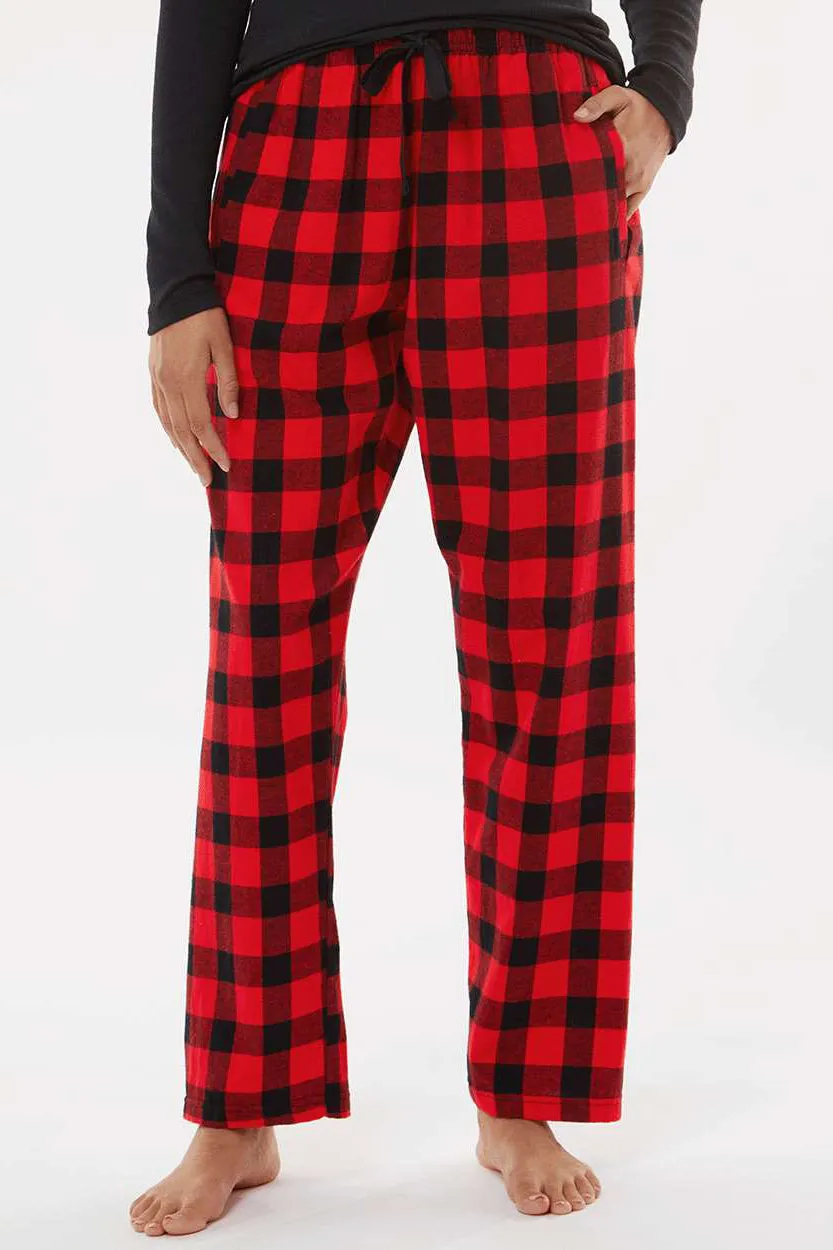Boxercraft Womens Haley Flannel Pants w/ Pockets - Red/Black Buffalo