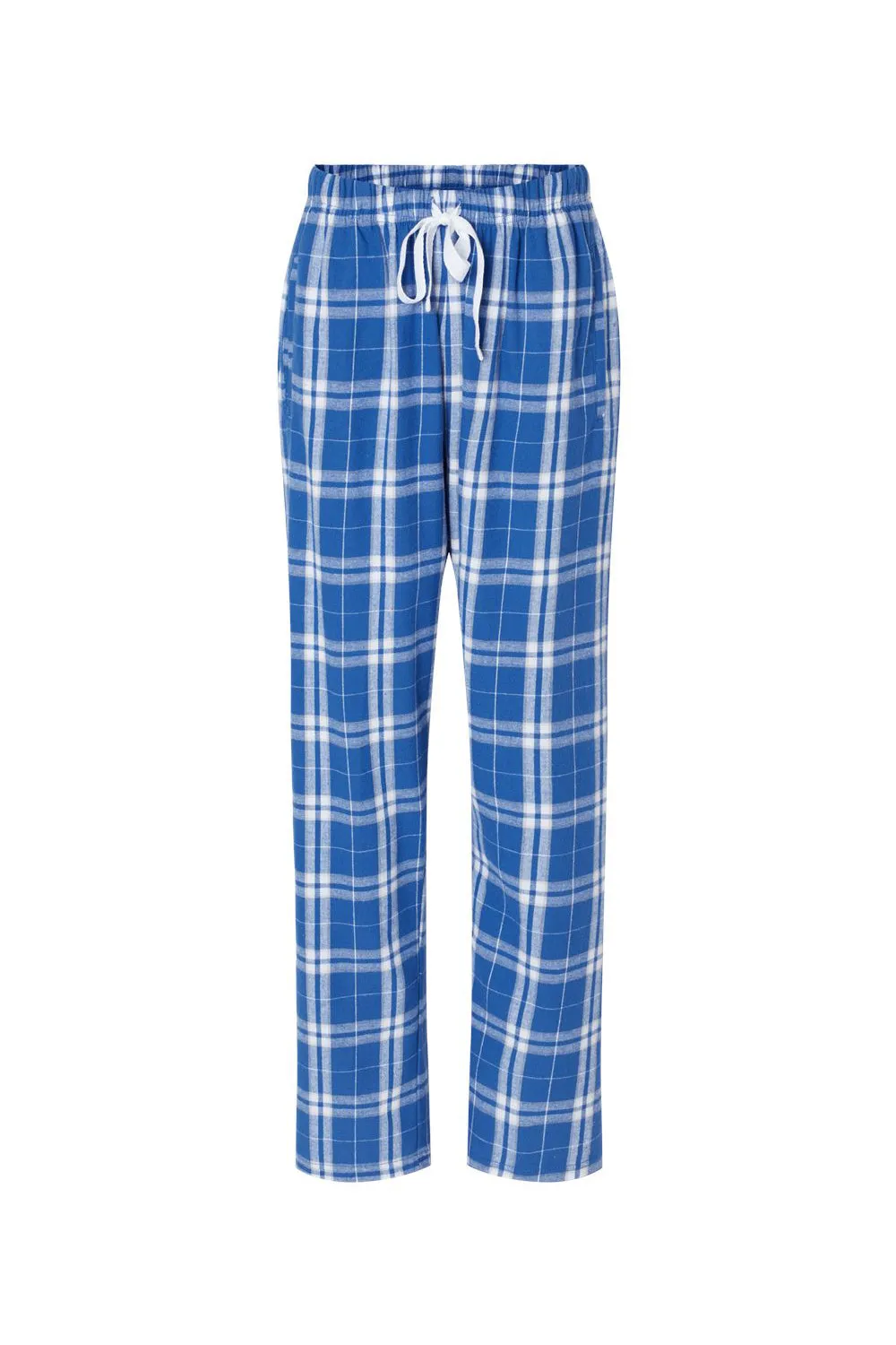 Boxercraft Womens Haley Flannel Pants w/ Pockets - Royal Blue/Silver Grey