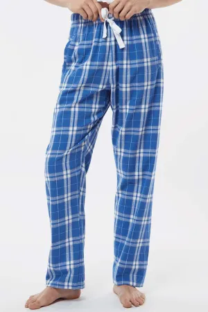 Boxercraft Womens Haley Flannel Pants w/ Pockets - Royal Blue/Silver Grey