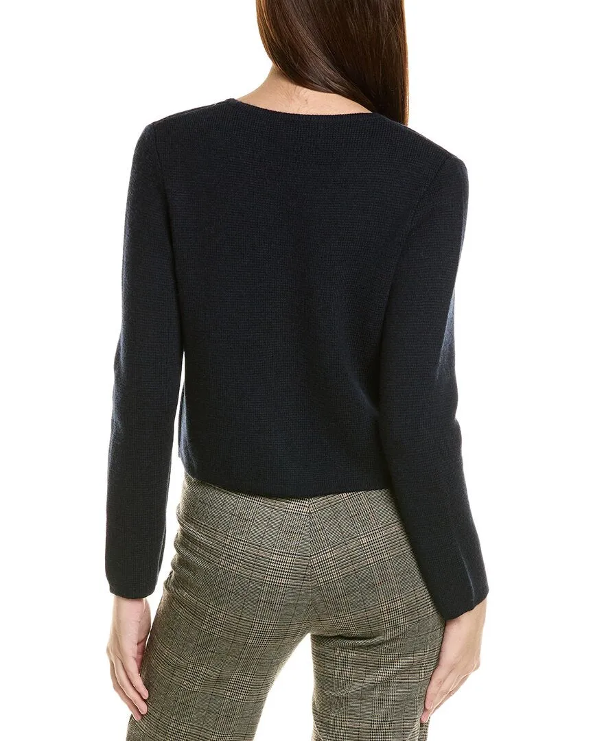 Bruno Magli Cropped Crewneck Wool Jacket