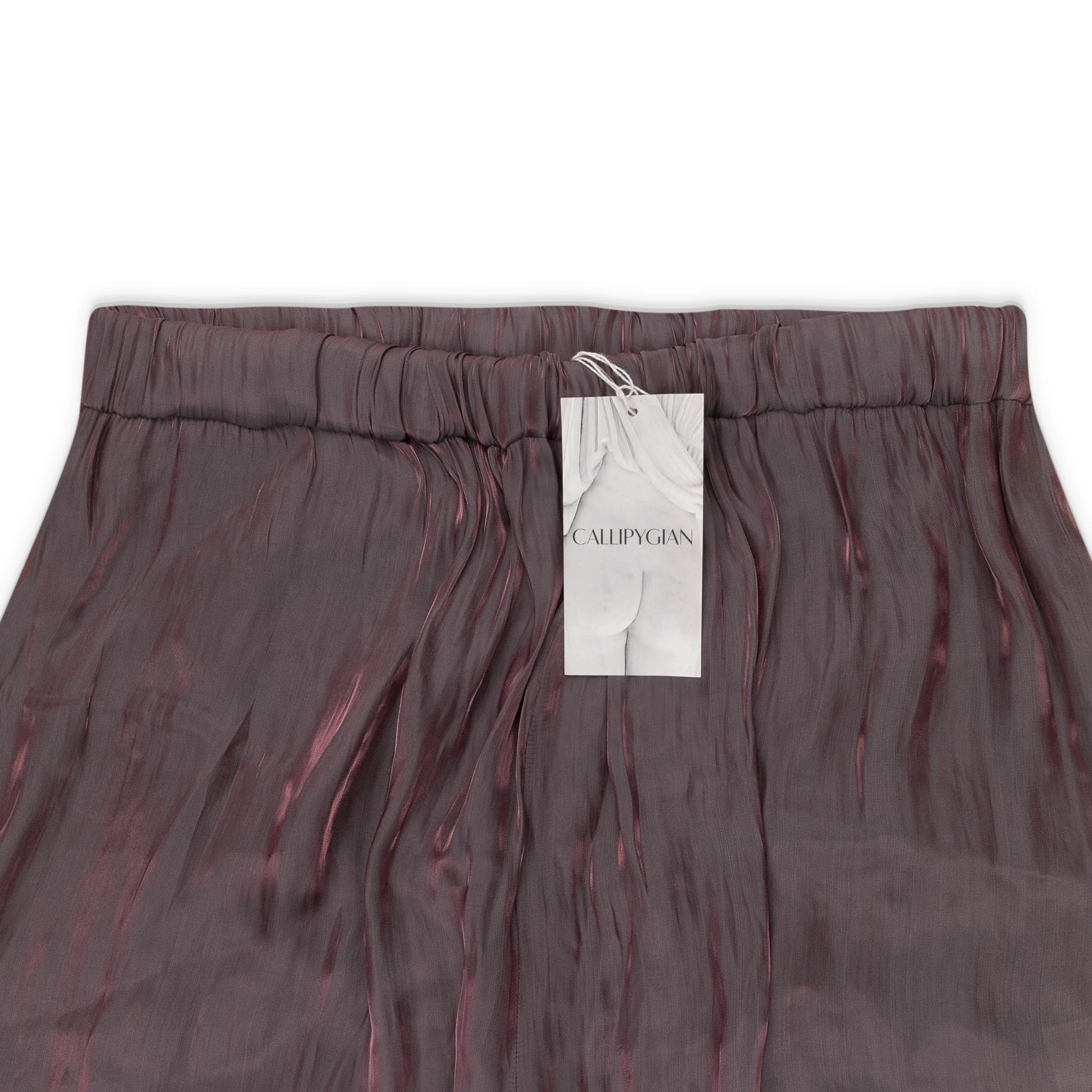 CALLIPYGIAN IRIDESCENT PULL ON MAROON WOMEN'S STRAIGHT PANTS