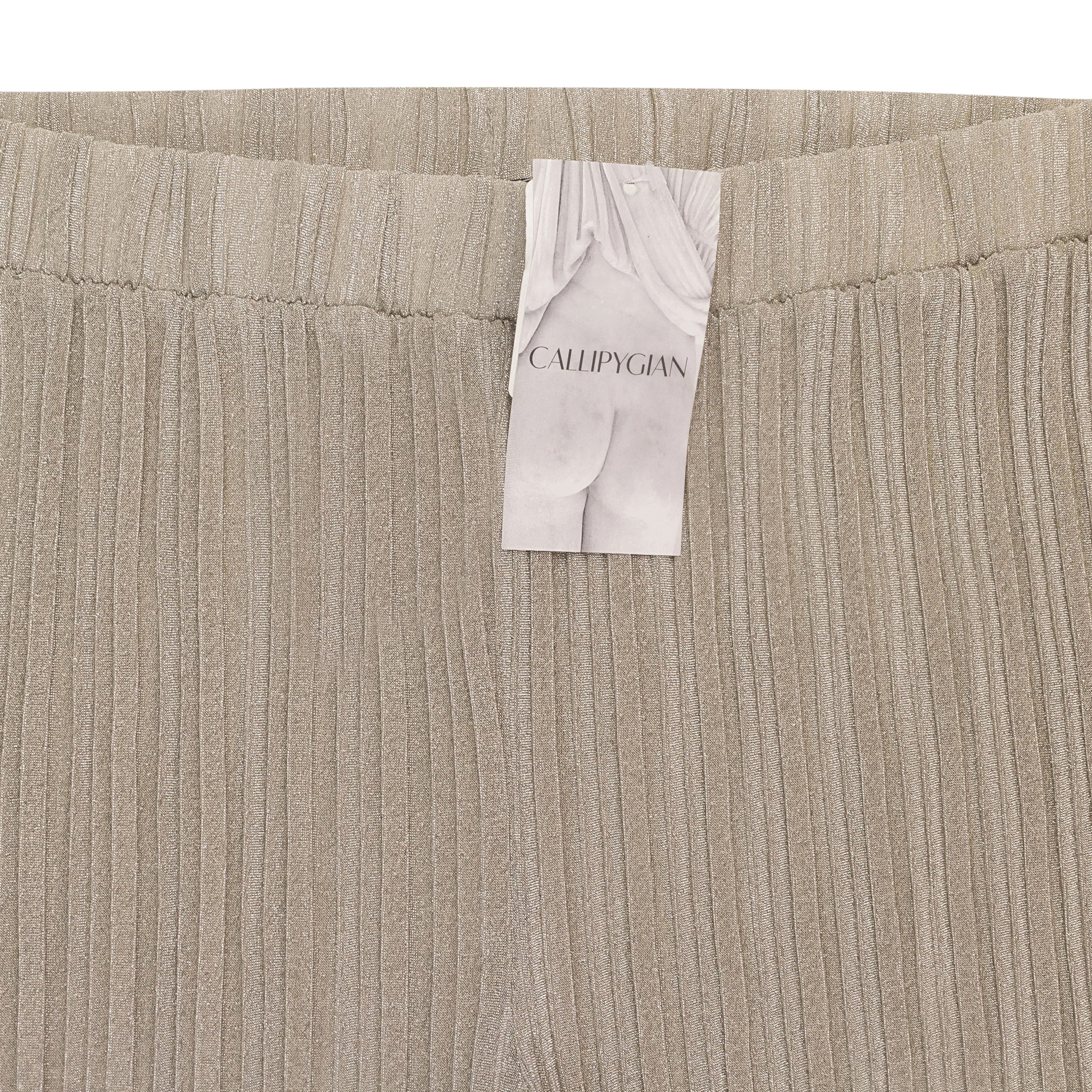 CALLIPYGIAN LUREX CRINKLE CHAMPAGNE WOMEN'S STRAIGHT PANTS