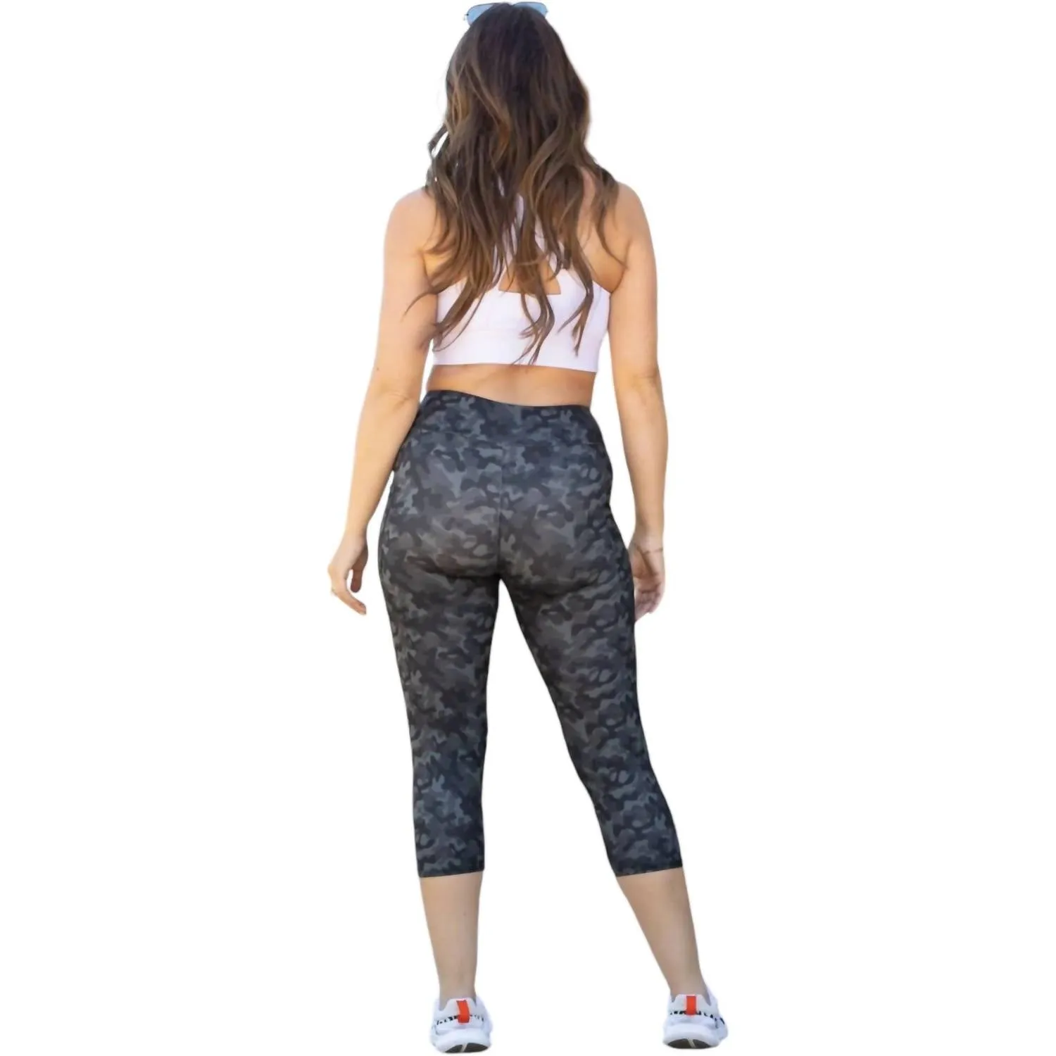Capri Leggings With Pockets In Army Camo