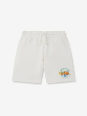 Casablanca Kids Oasis Print Shorts in White