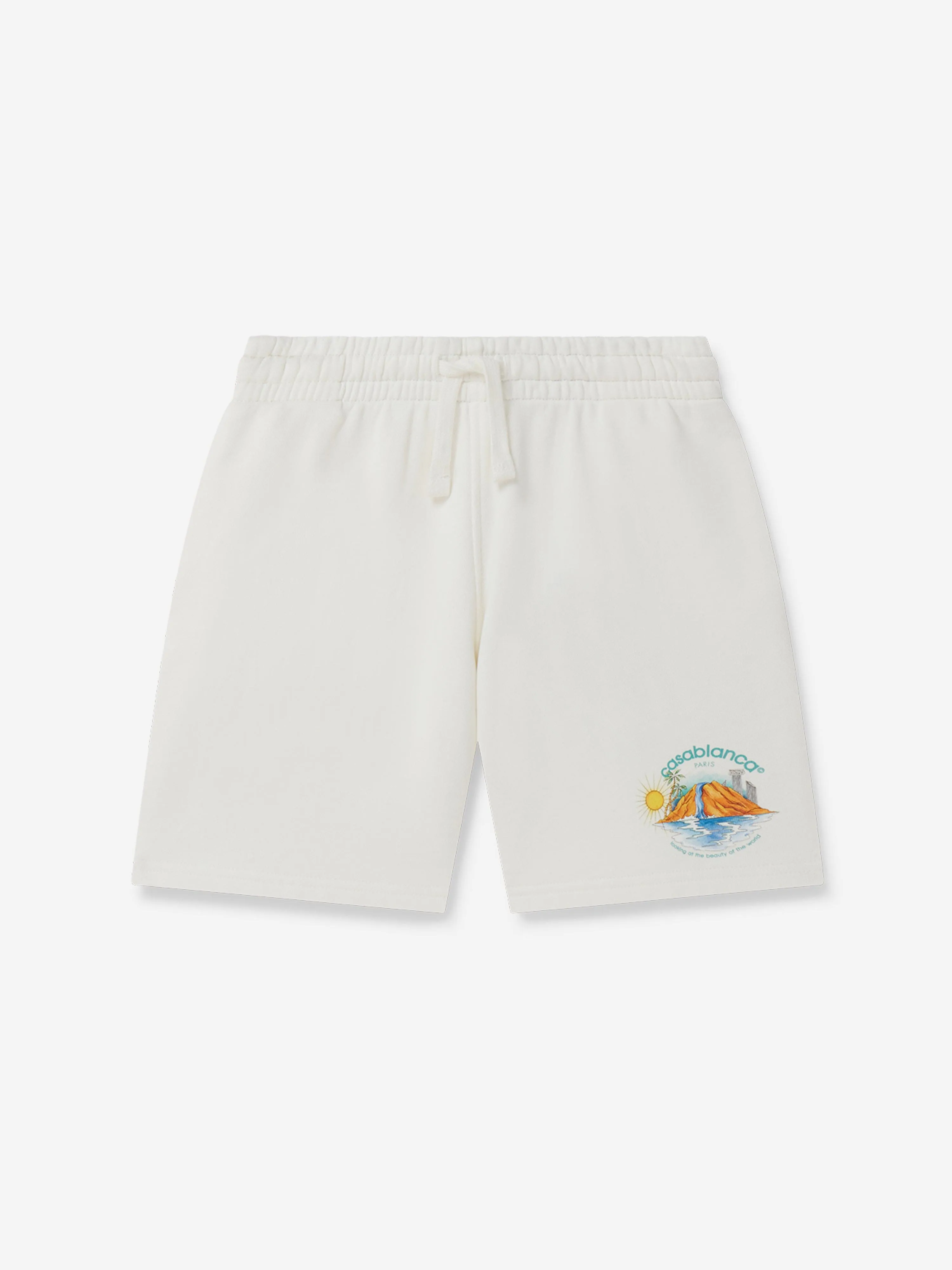 Casablanca Kids Oasis Print Shorts in White