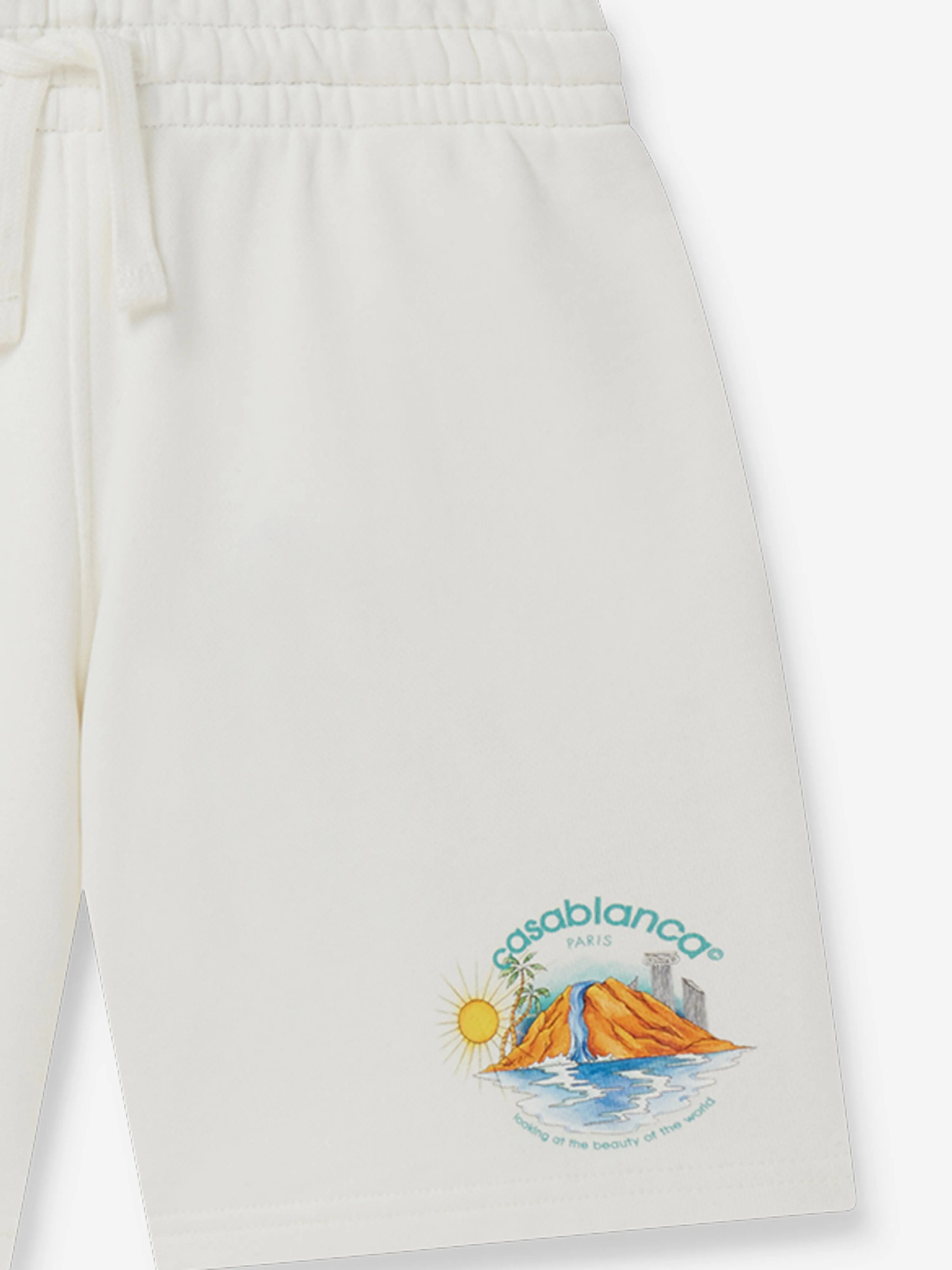 Casablanca Kids Oasis Print Shorts in White