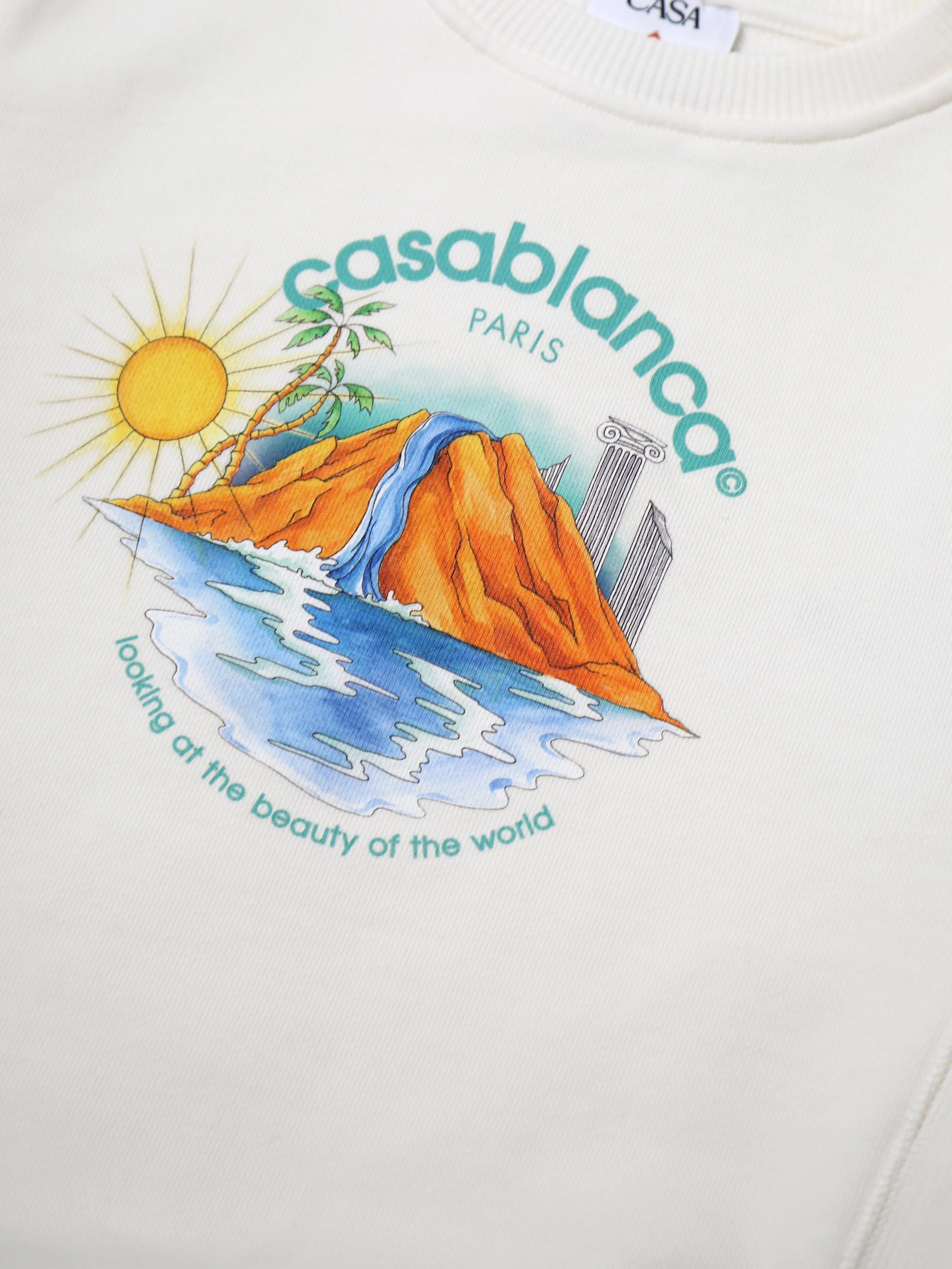 Casablanca Kids Oasis Print Sweatshirt in White