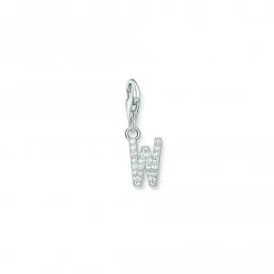 Charmista White Zirconia Letter W Charm Pendant 1960-051-14 Thomas Sabo Collectable Charms