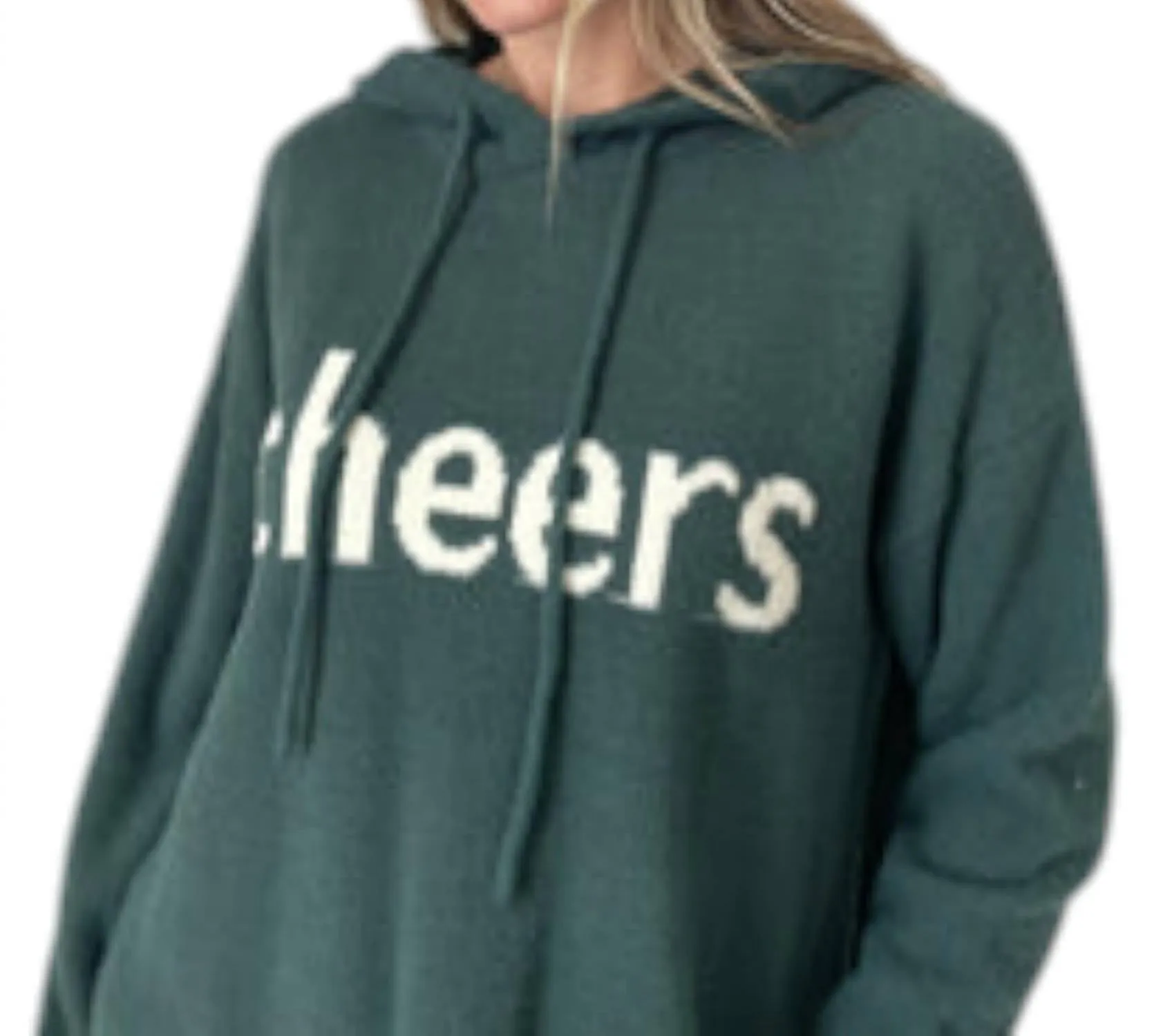 Cheers Graphic Hoodie In Green