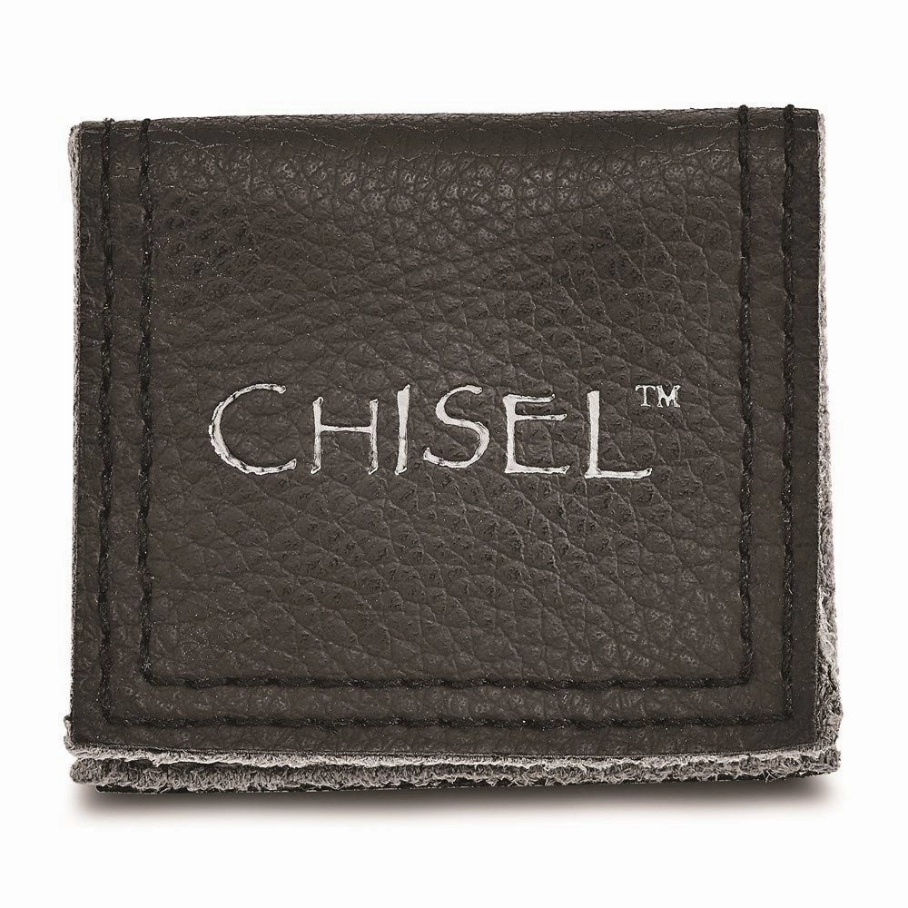 Chisel Jewelry Titanium Black Ti with Sterling Silver Inlay 10mm Polished Band | TB288