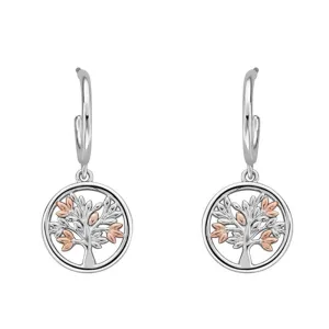 Clogau Jewellery Clogau Tree of Life Sterling Silver 9ct Rose Gold Vine Drop Earrings