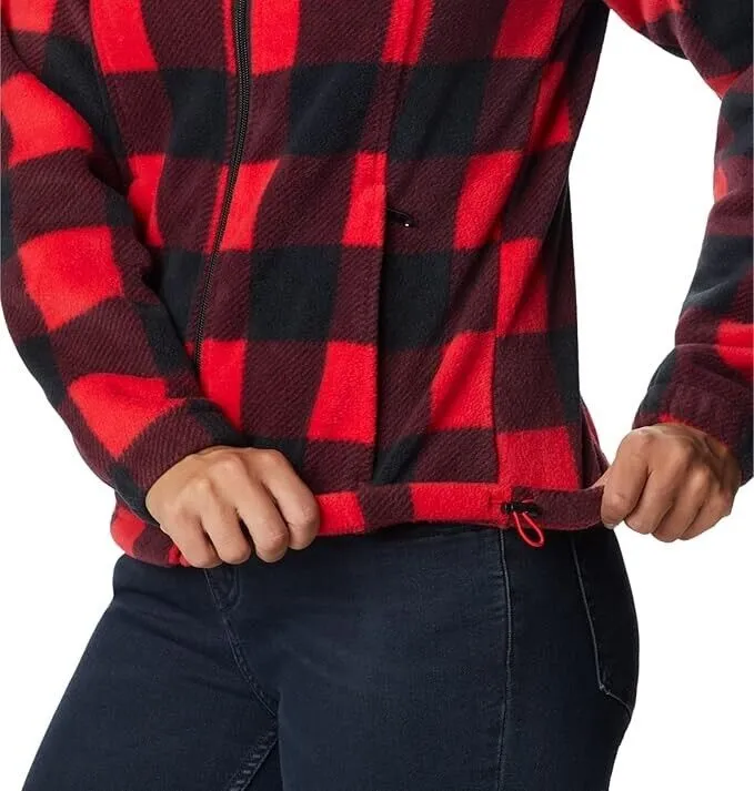 Columbia Benton Springs Jacket Women's Large Red Check Full Zip Hooded JDM360