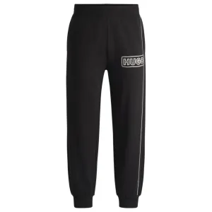 Cotton-terry tracksuit bottoms with chain-stitch logo
