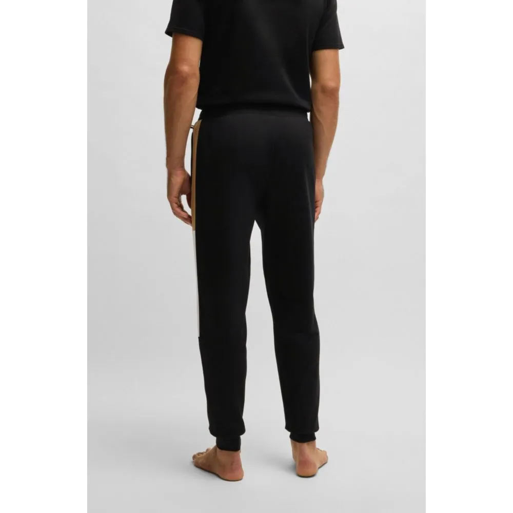 Cotton-terry tracksuit bottoms with contrast side panels