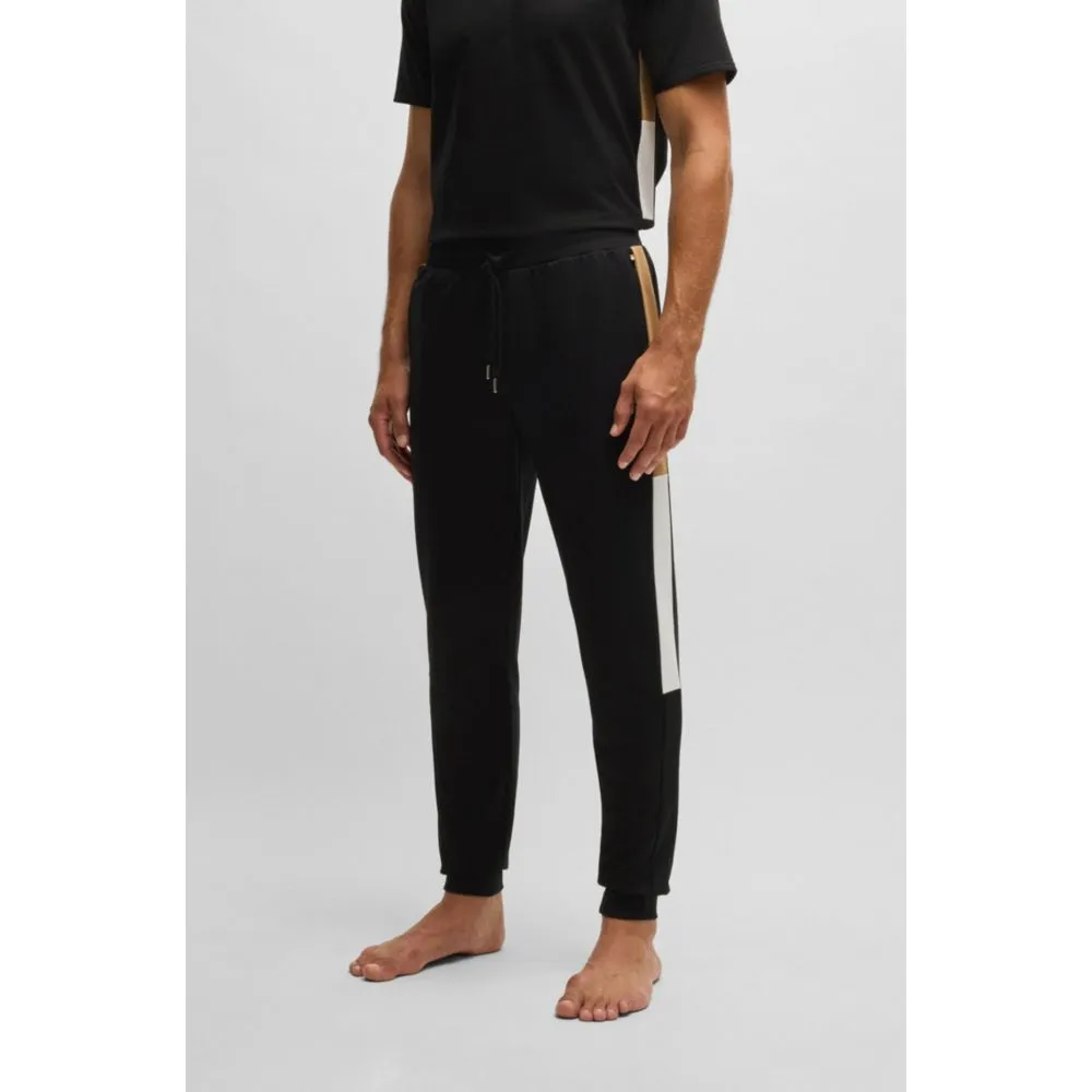 Cotton-terry tracksuit bottoms with contrast side panels