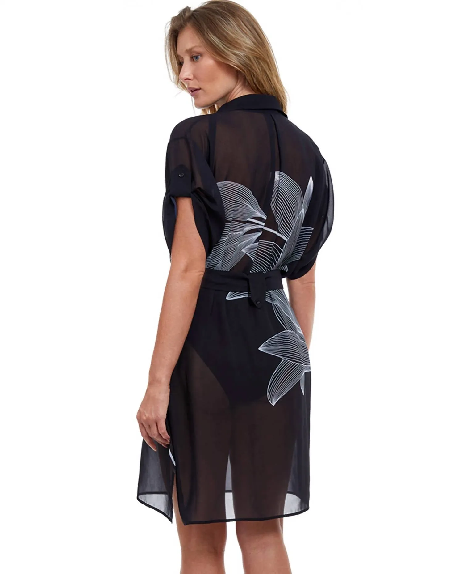 Cover Up Blouse Dress In Got Fine Line