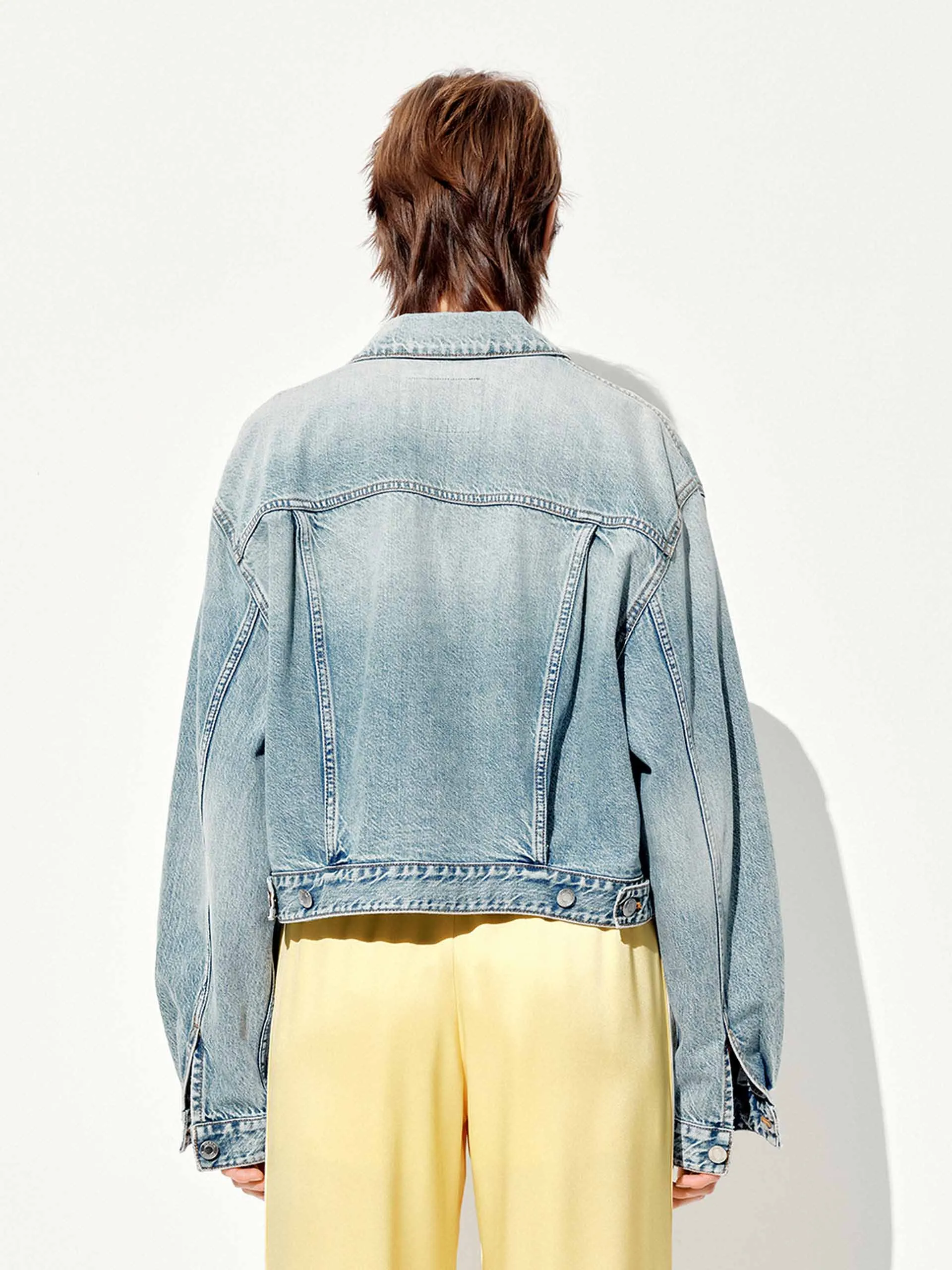 Cropped Cotton Denim Jacket
