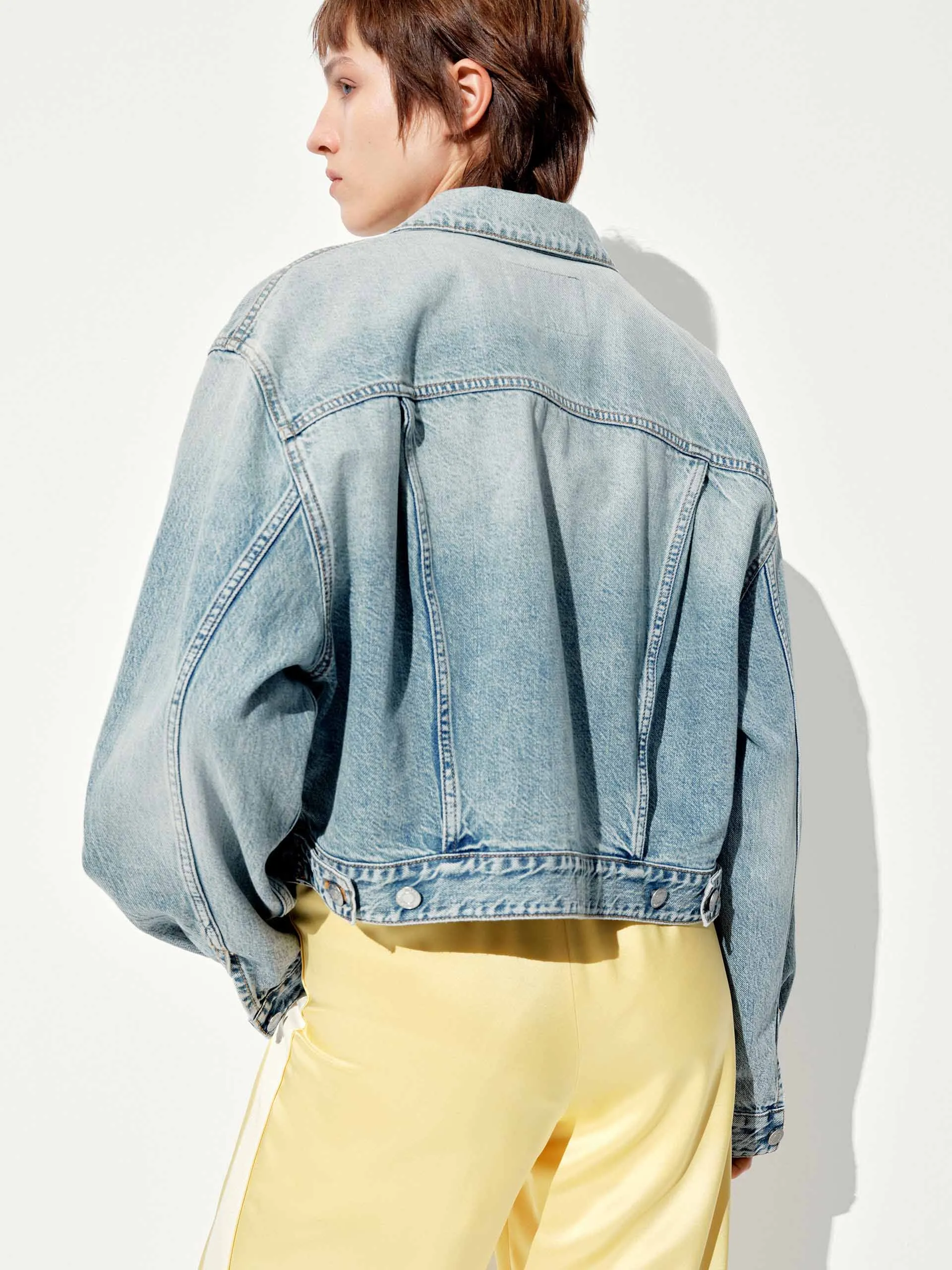 Cropped Cotton Denim Jacket