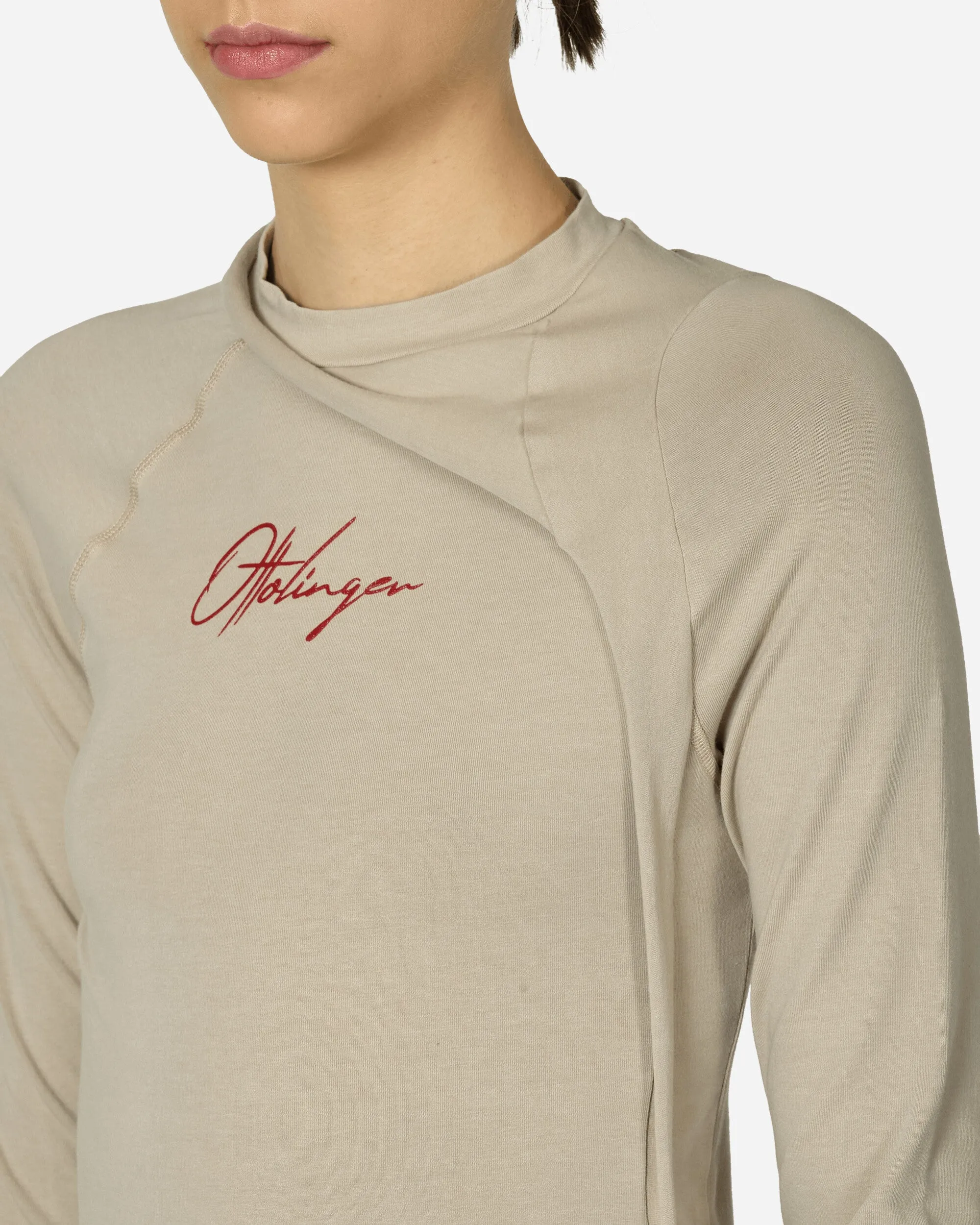 Deconstructed Fitted Longsleeve Top Sand