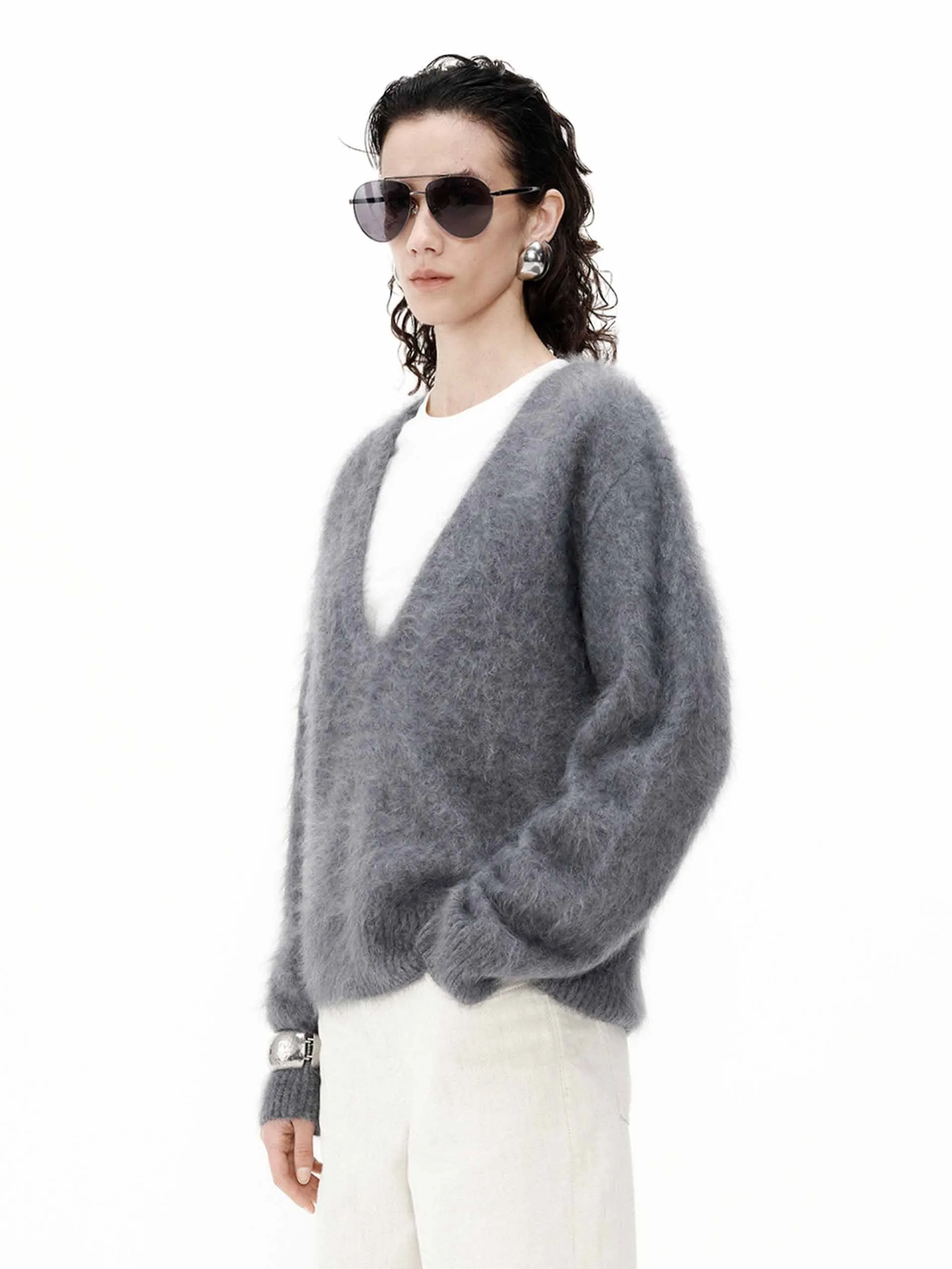 Deep V-neck Cashmere Sweater
