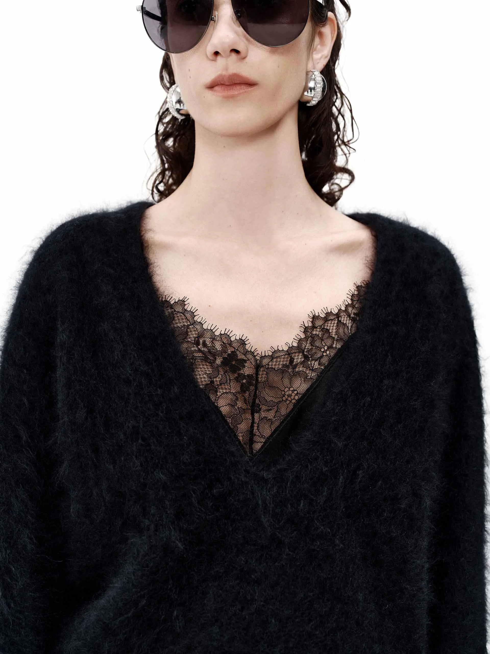 Deep V-neck Cashmere Sweater