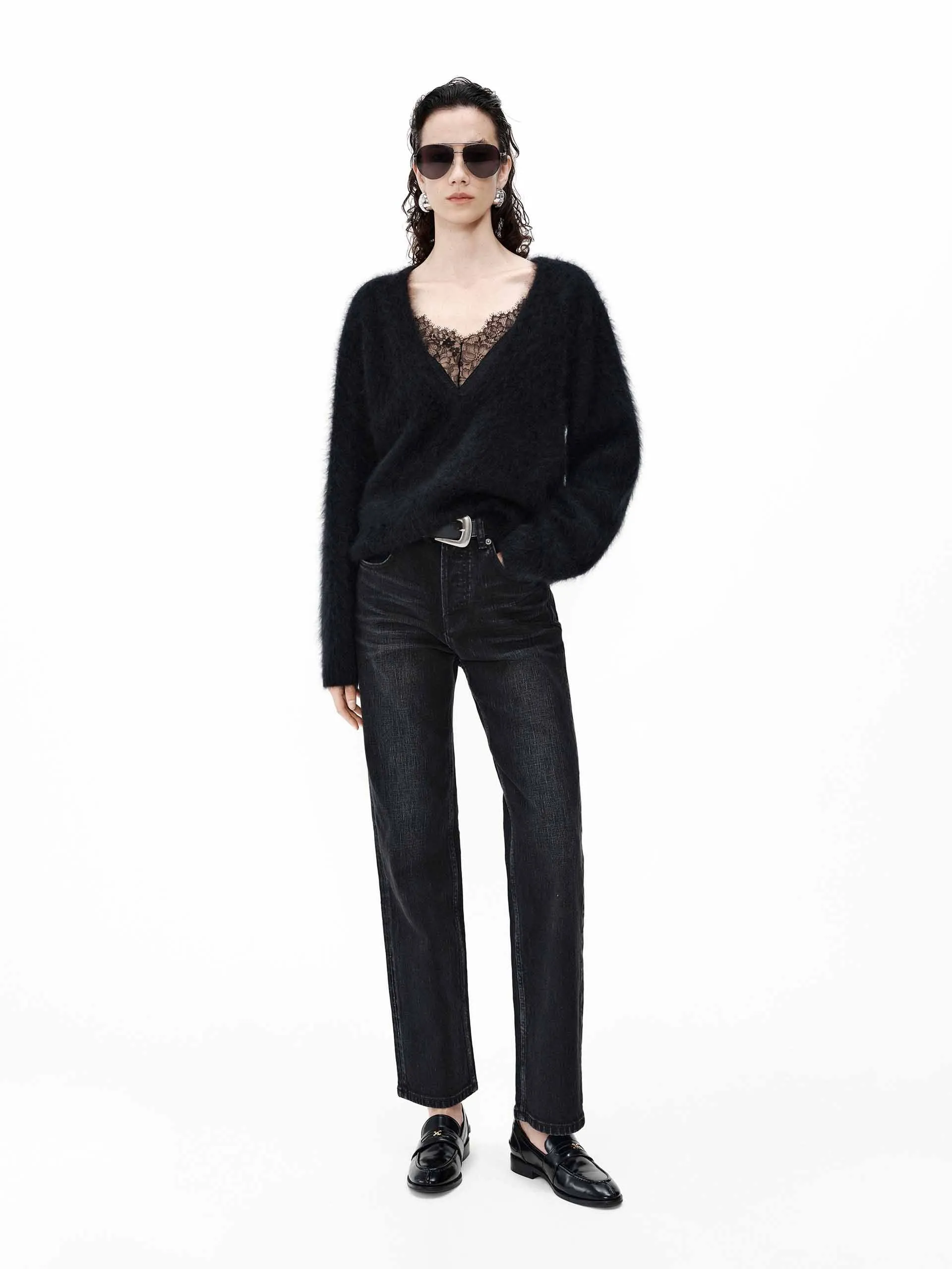 Deep V-neck Cashmere Sweater