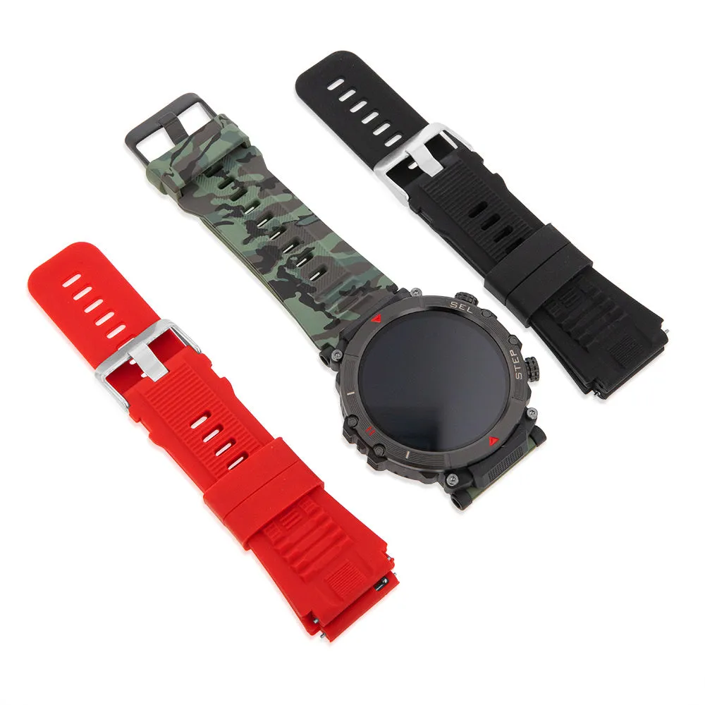 Digital Mens Watches Active Pro Call  XL Connect Smart Watch with 3 Band Options Black