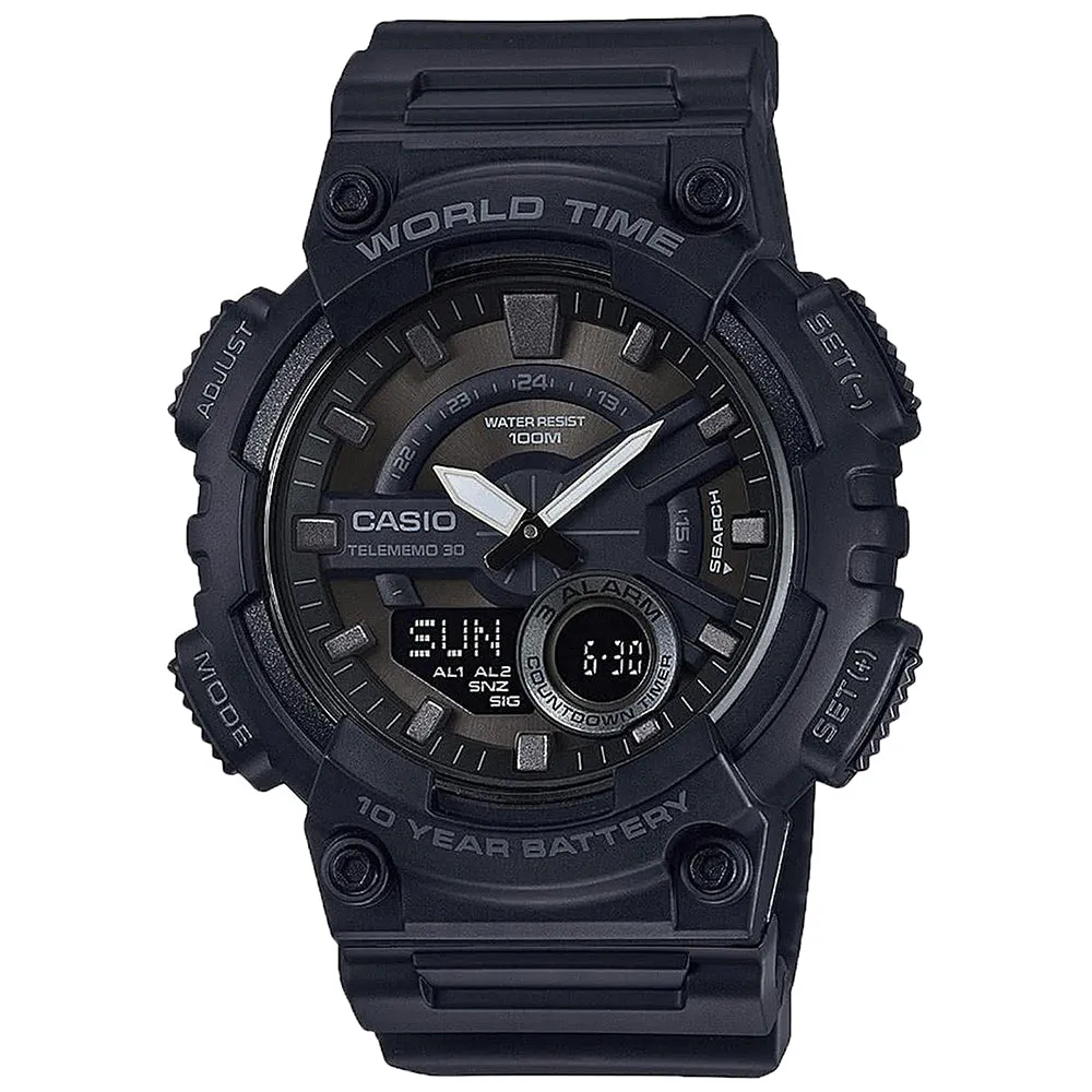 Digital Mens Watches Casio AEQ110W1BV World Time Watch
