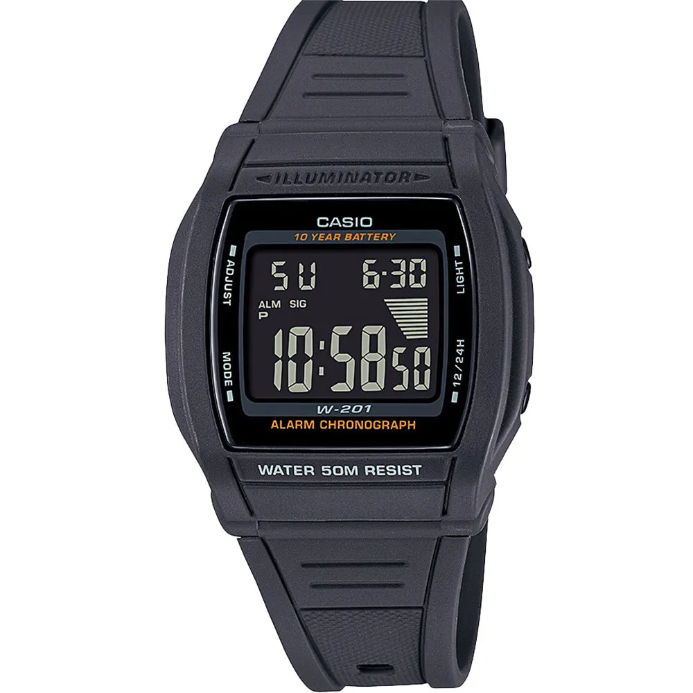 Digital Mens Watches Casio W201-1 LCD Digital Watch