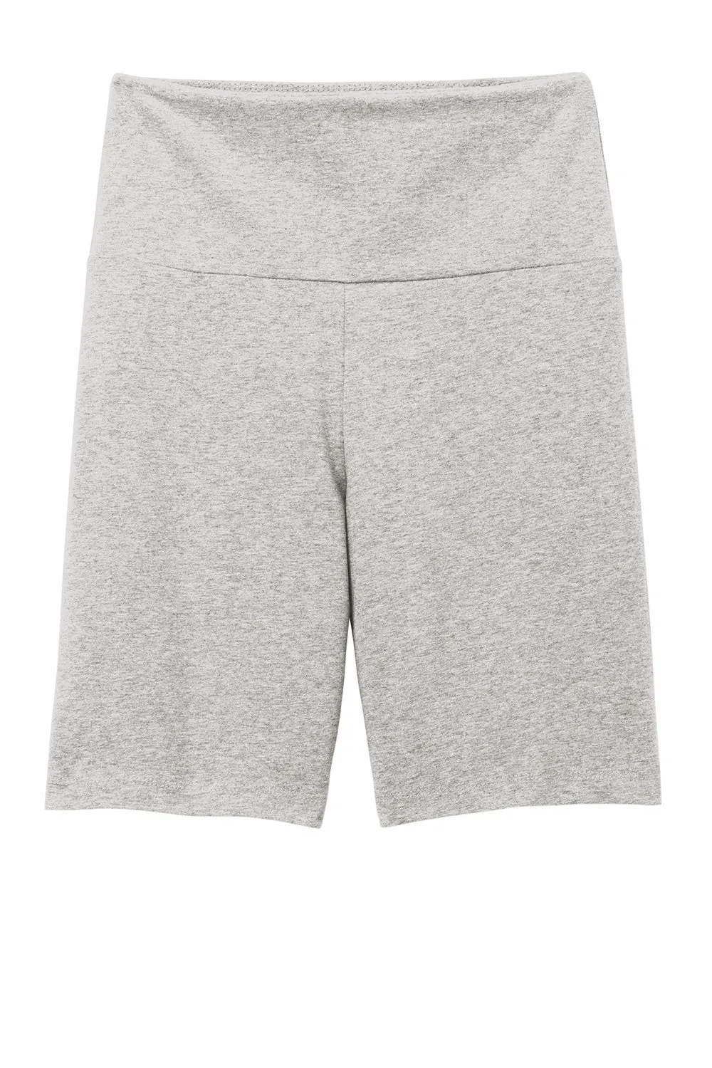 District Womens High Waist Odor Resistant Bike Shorts - Heather Light Grey