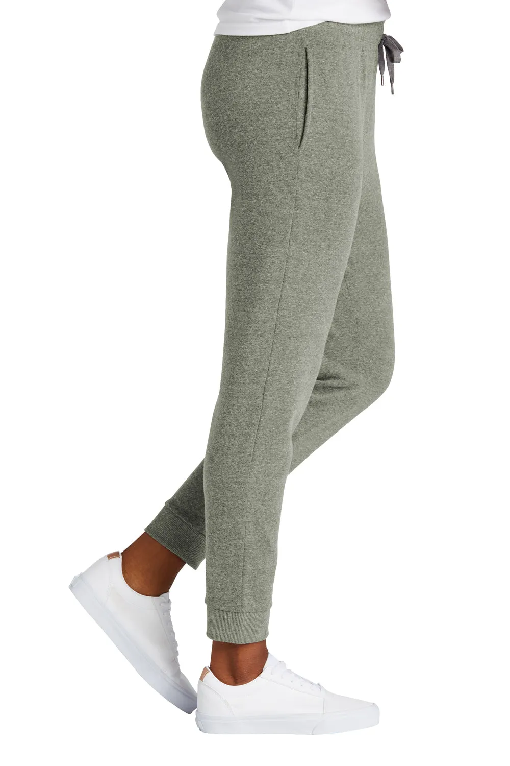 District Womens Perfect Tri Fleece Jogger Sweatpants w/ Pockets - Grey Frost
