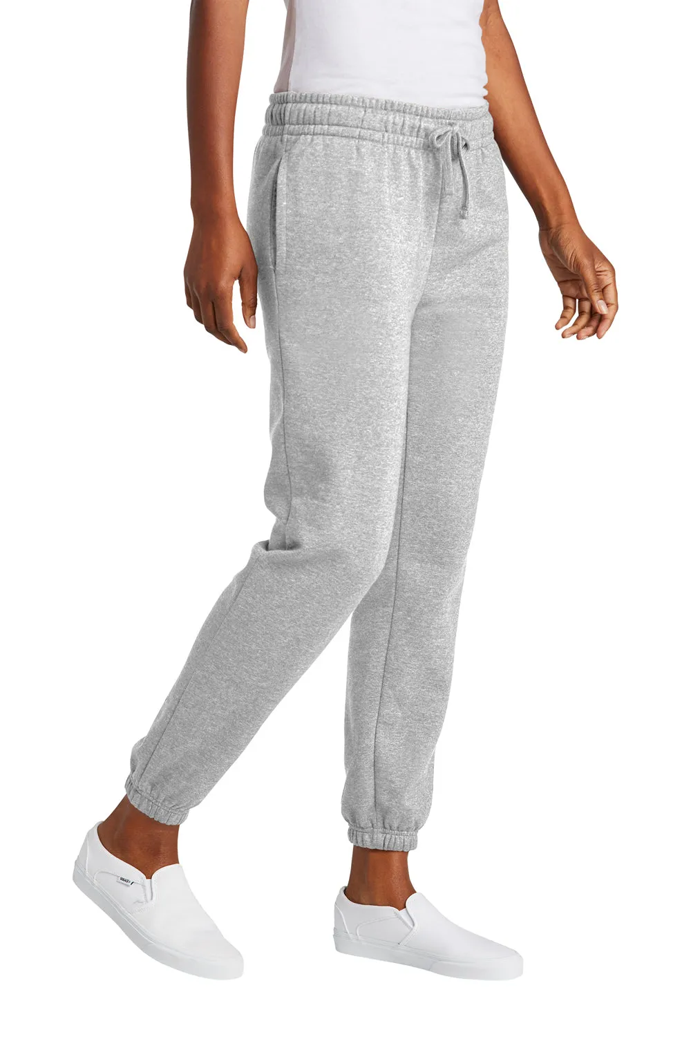 District Womens V.I.T. Fleece Sweatpants w/ Pockets - Heather Light Grey