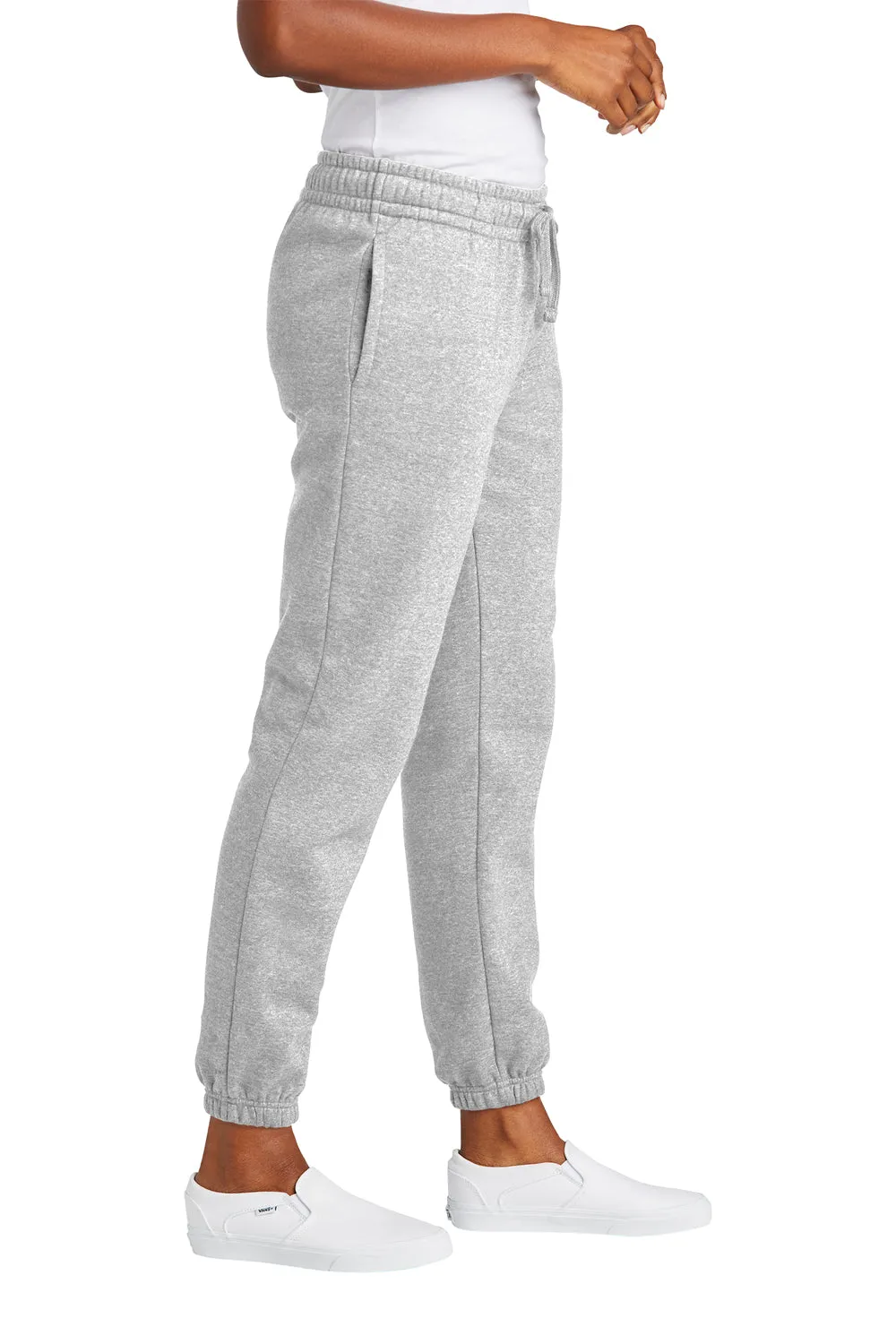 District Womens V.I.T. Fleece Sweatpants w/ Pockets - Heather Light Grey