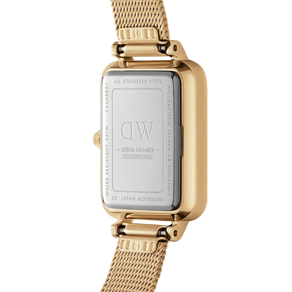 Dress Womens Watches Daniel Wellington DW00100556 Quadro Pressed Evergold