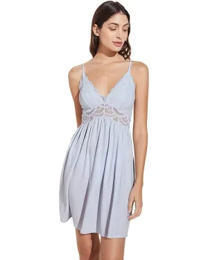 Eberjey Mariana Sleepwear Women's Small Blue Lace Chemise Spaghetti Strap ERK246
