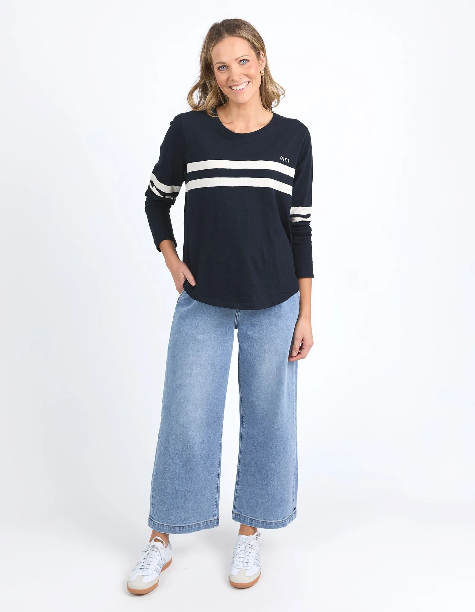 Elm Adora Long Sleeve Tee Navy