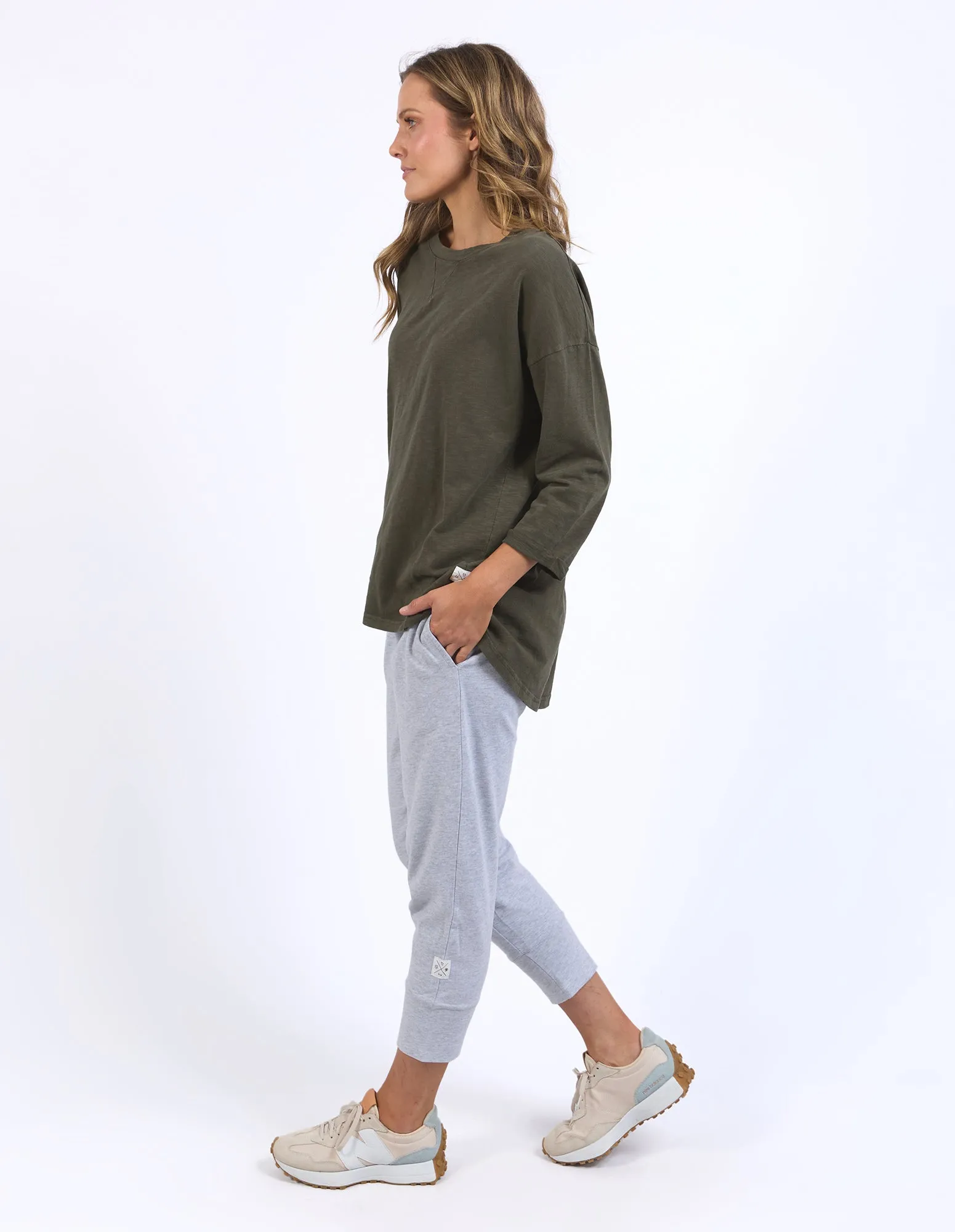 Elm Annie 3/4 Sleeve Tee Basil