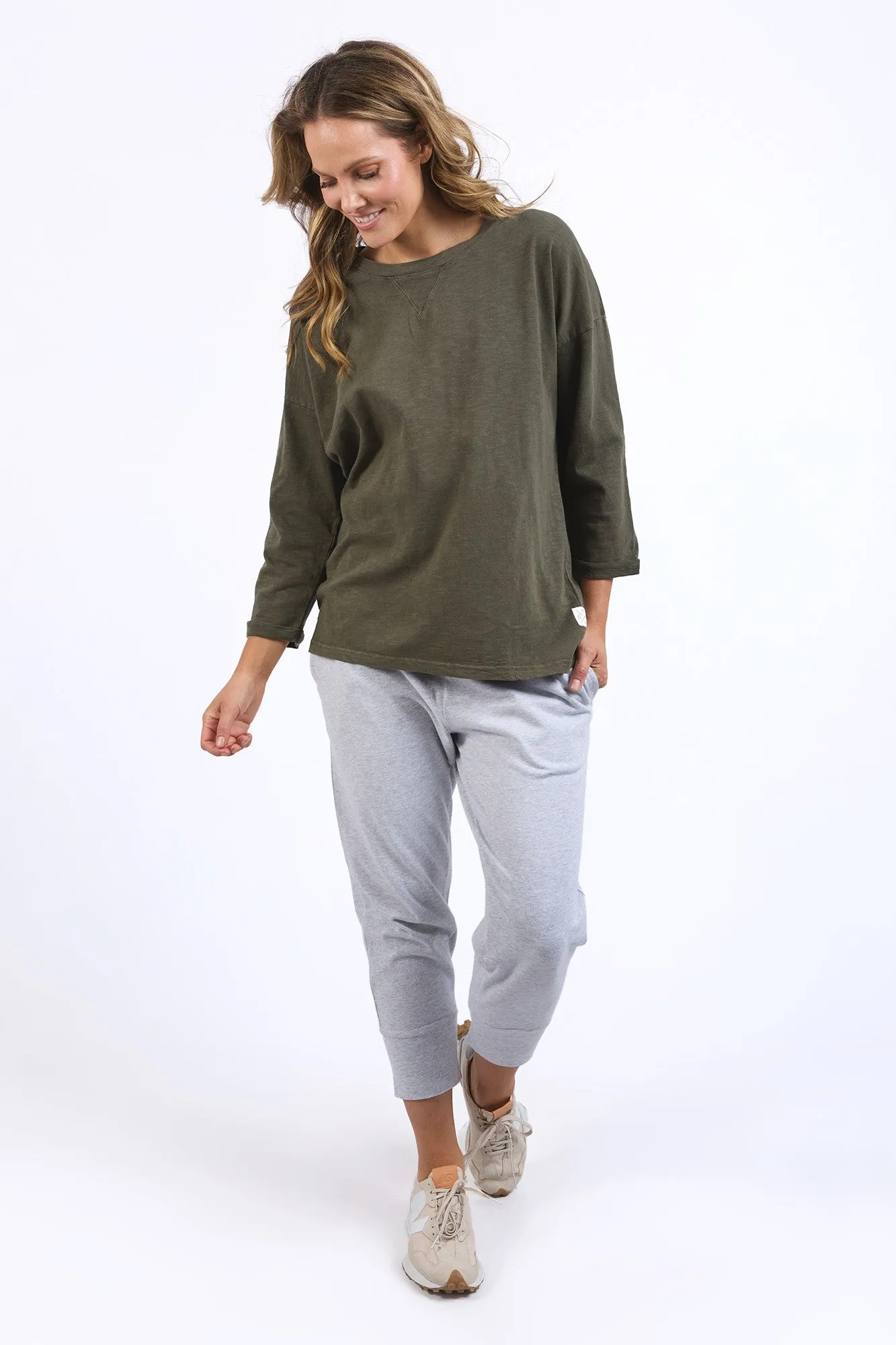 Elm Annie 3/4 Sleeve Tee Basil