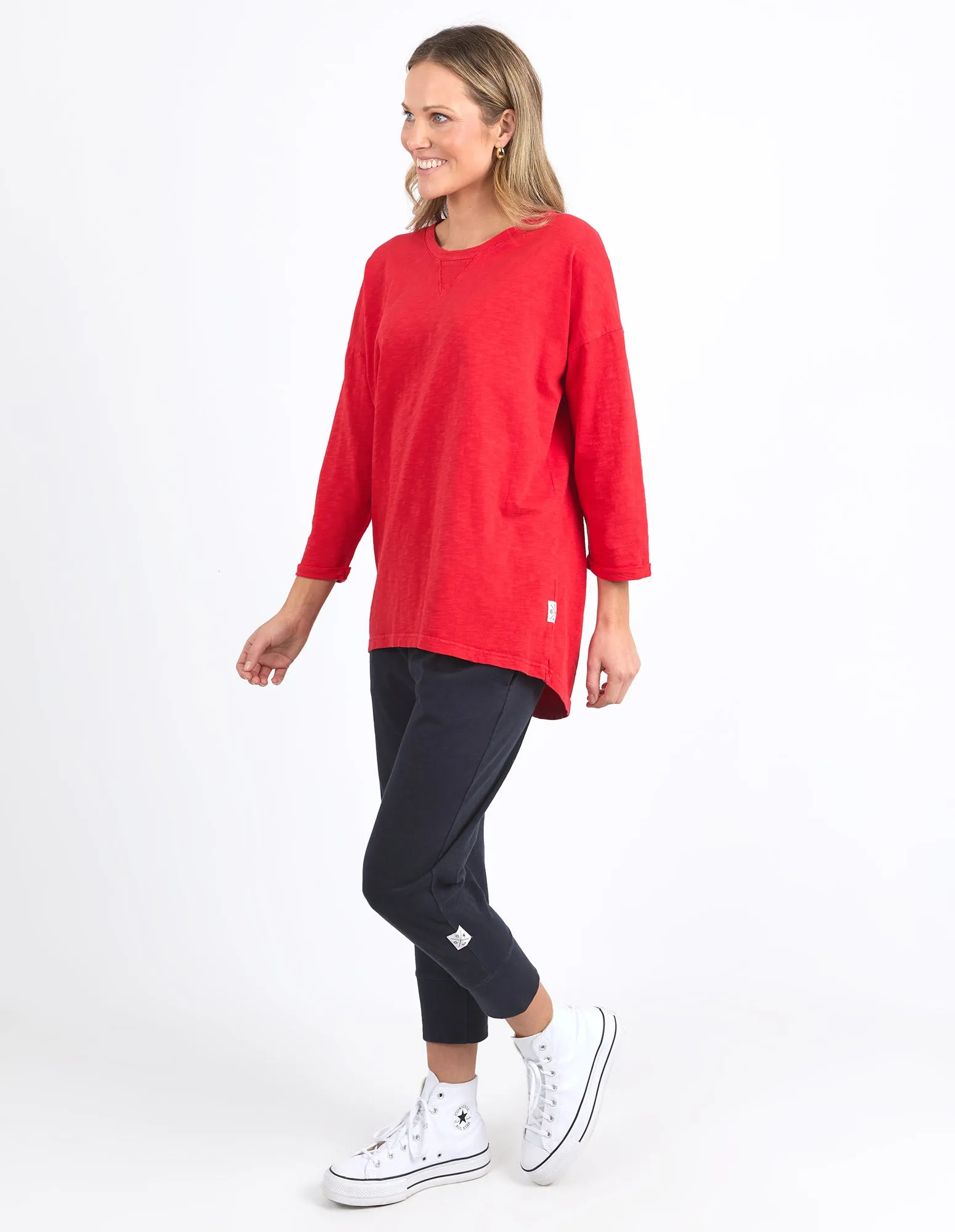 Elm Annie 3/4 Sleeve Tee Poppy