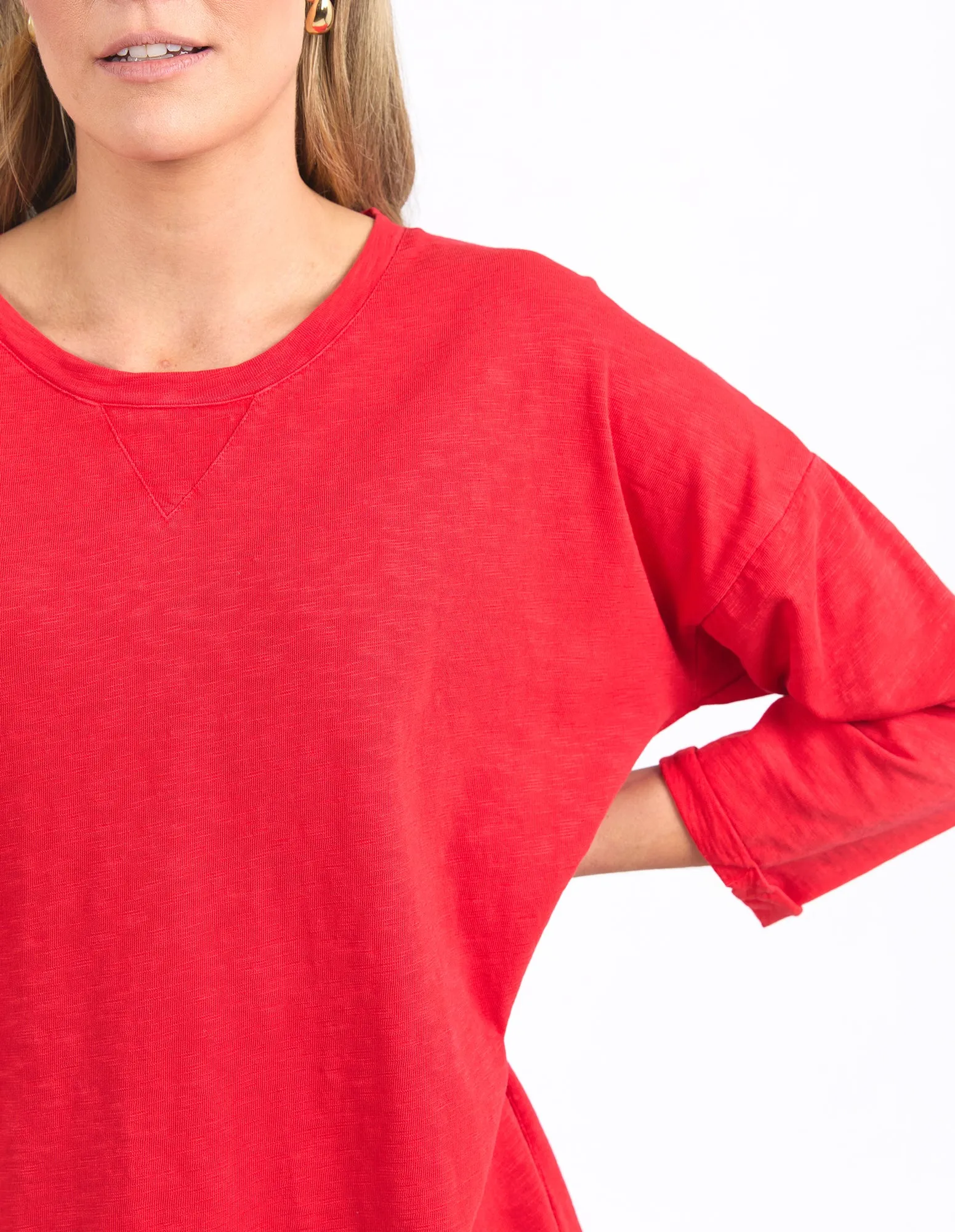Elm Annie 3/4 Sleeve Tee Poppy