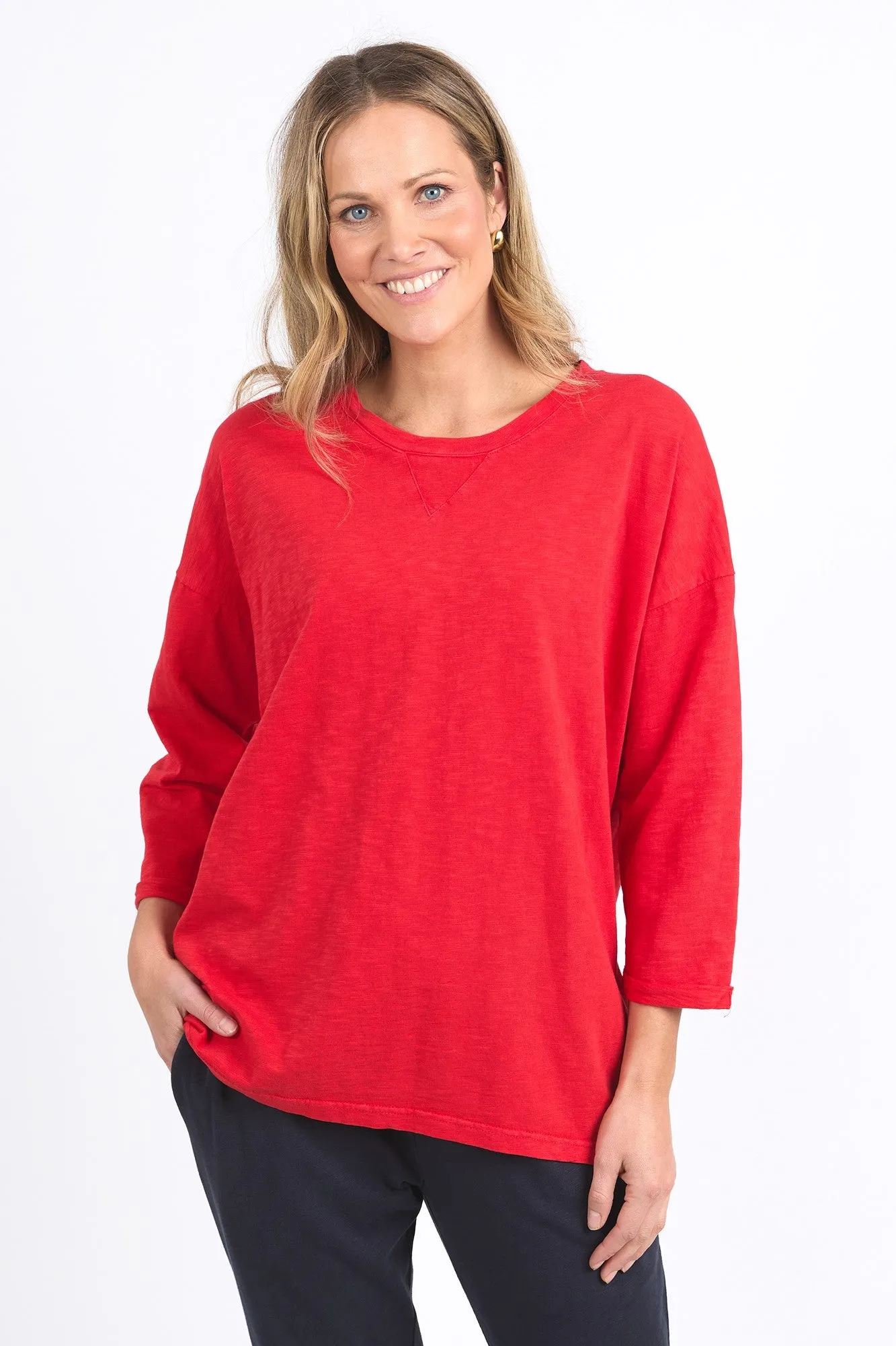 Elm Annie 3/4 Sleeve Tee Poppy