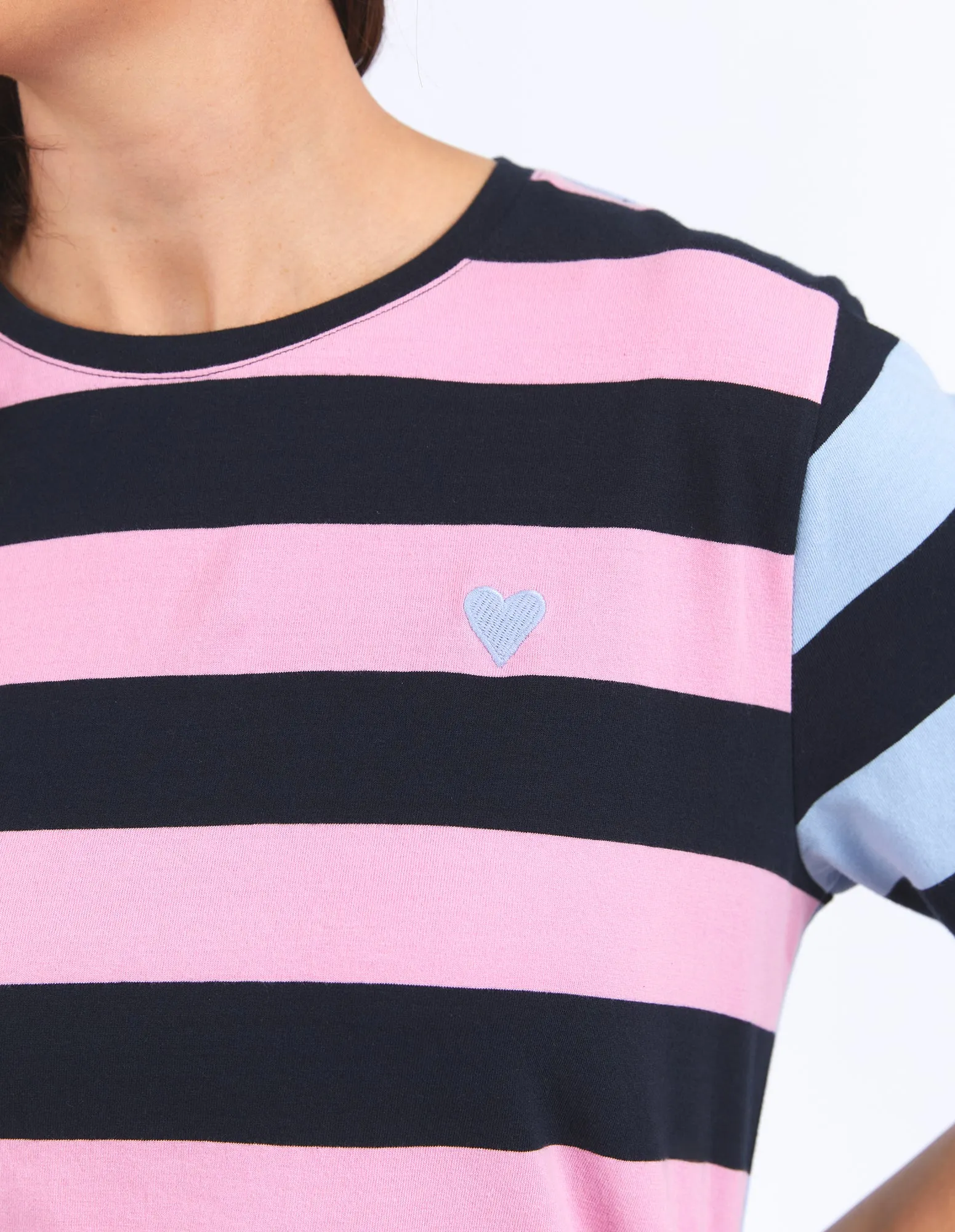 Elm Eden Stripe S/S Tee Blue/Navy & Pink/Navy Stripe