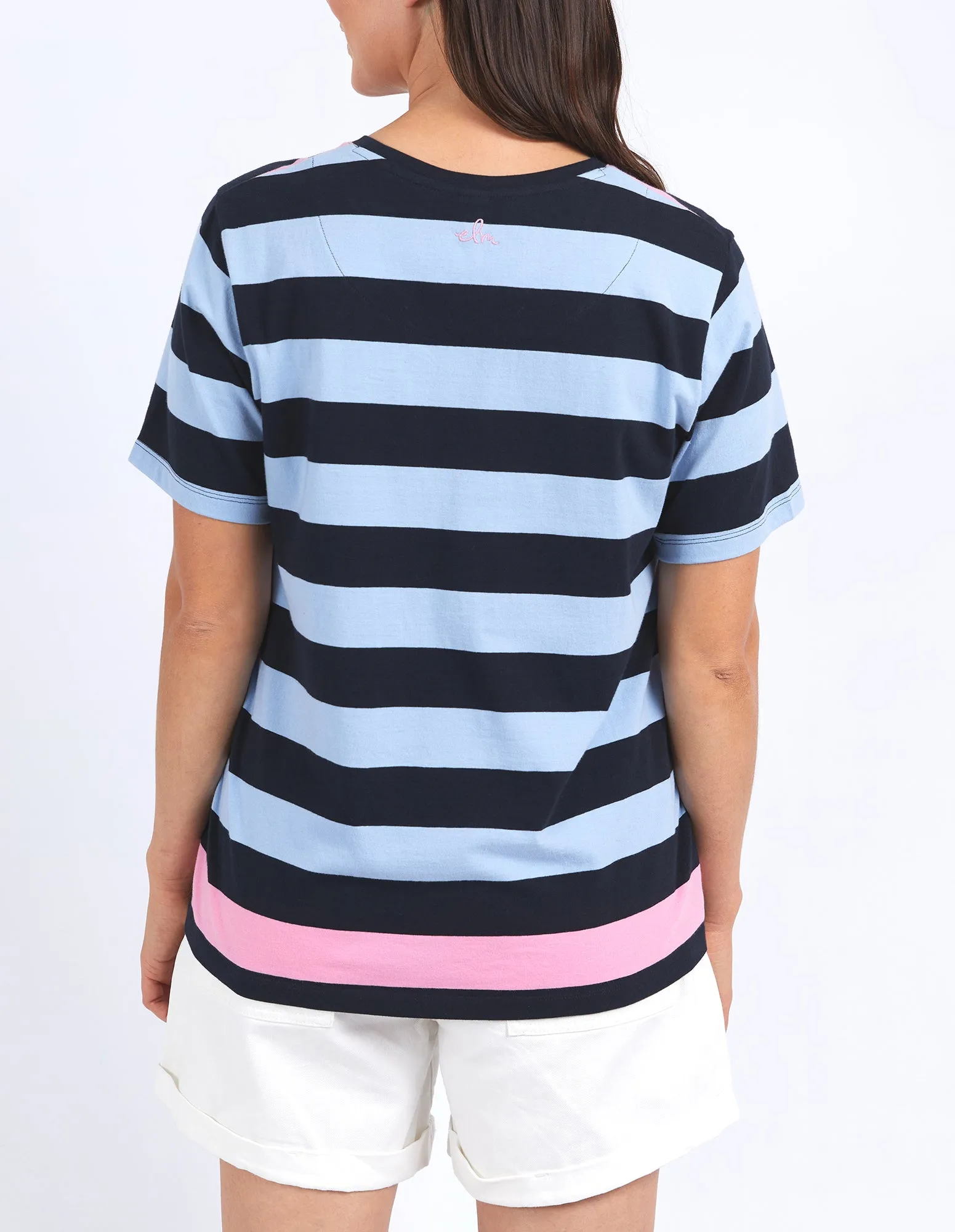 Elm Eden Stripe S/S Tee Blue/Navy & Pink/Navy Stripe
