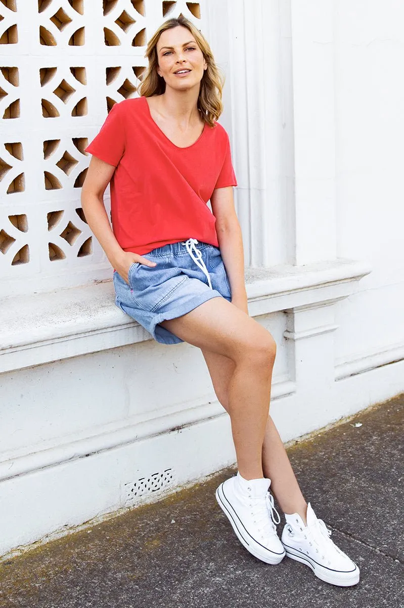 Elm Fundamental Vee Tee Bittersweet Red