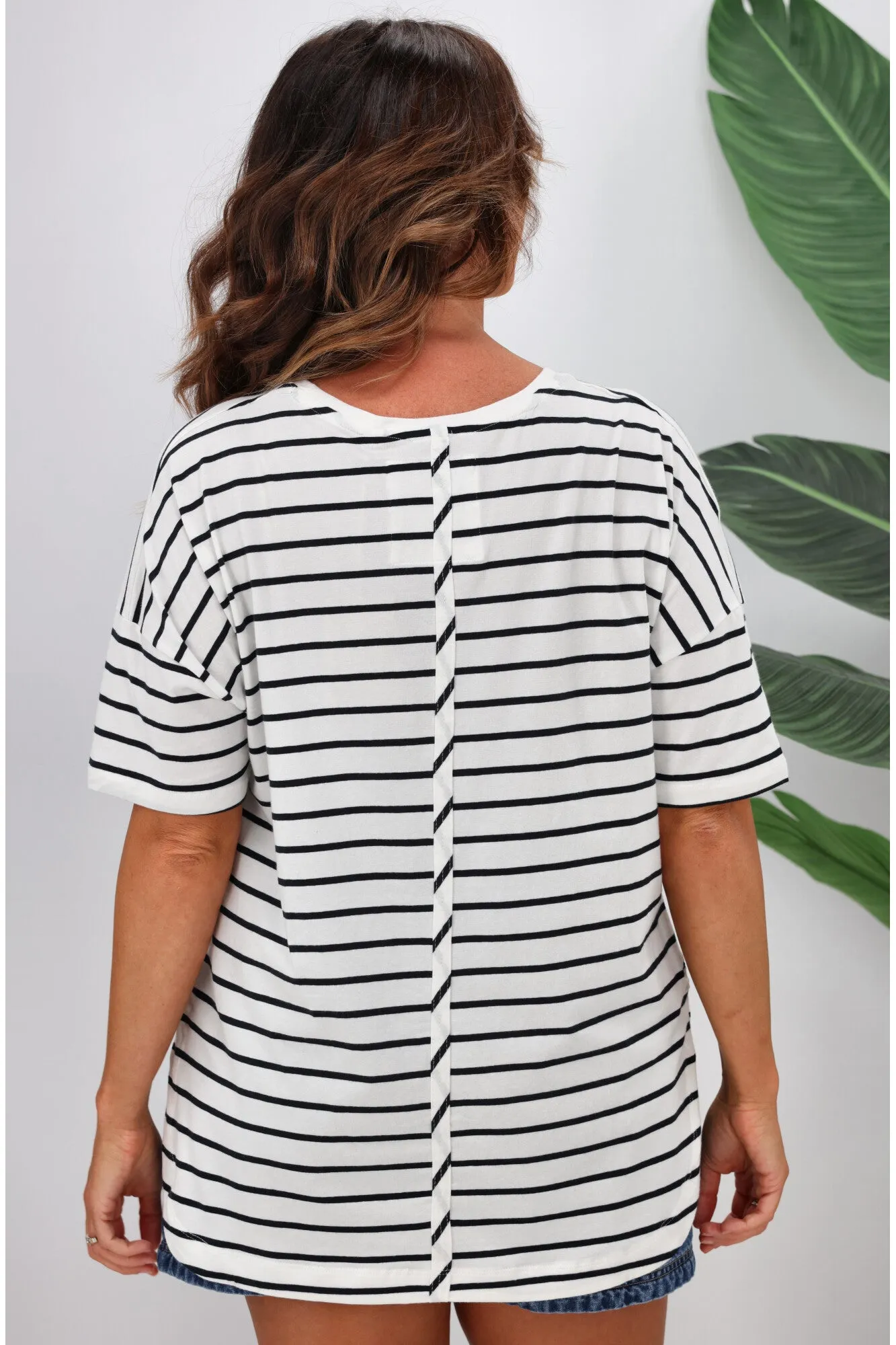 Elm Gleaming Stripe Tee White