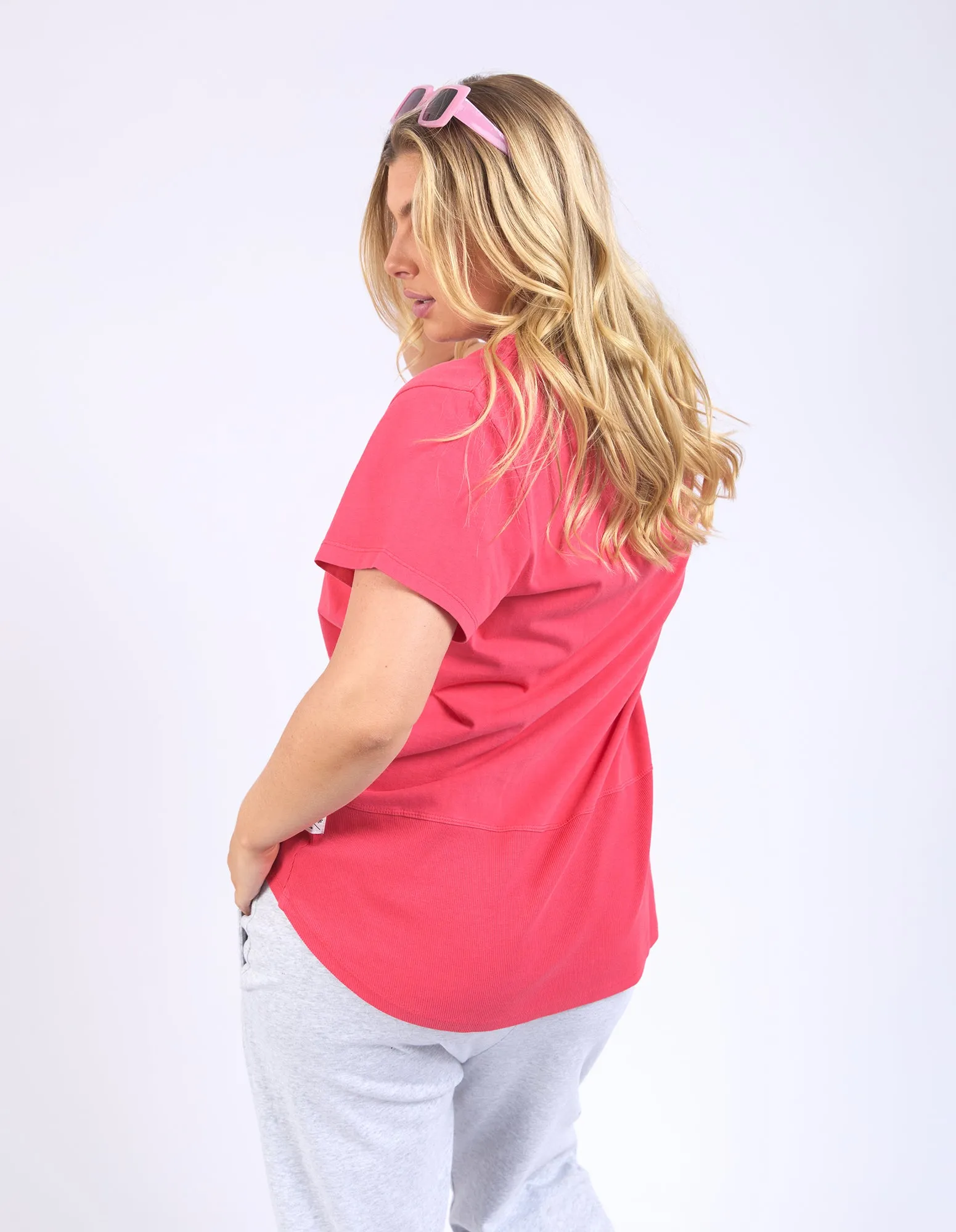 Elm Rib S/S Tee Bittersweet Red