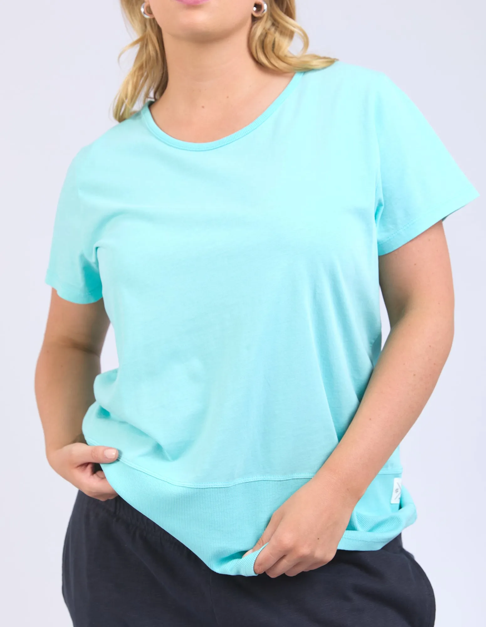 Elm Rib S/S Tee Tonic Blue