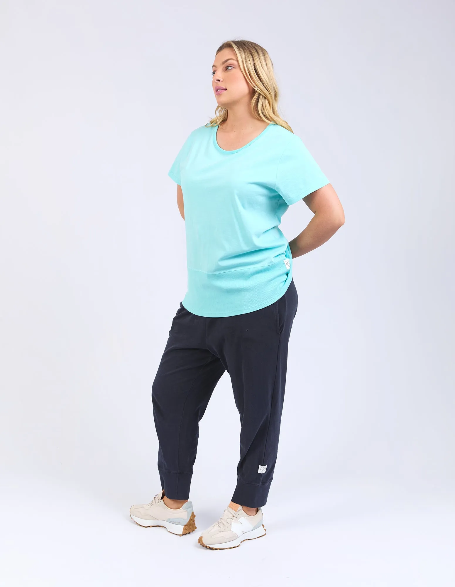 Elm Rib S/S Tee Tonic Blue