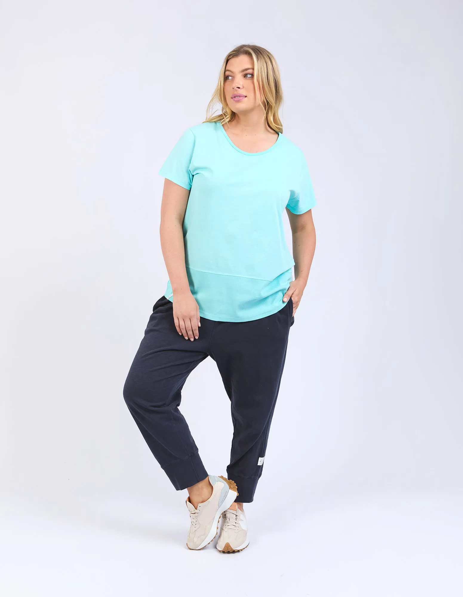 Elm Rib S/S Tee Tonic Blue